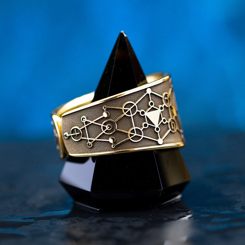 Archangel Metatron Seal Ring: Adjustable Brass Kabbalah Amulet