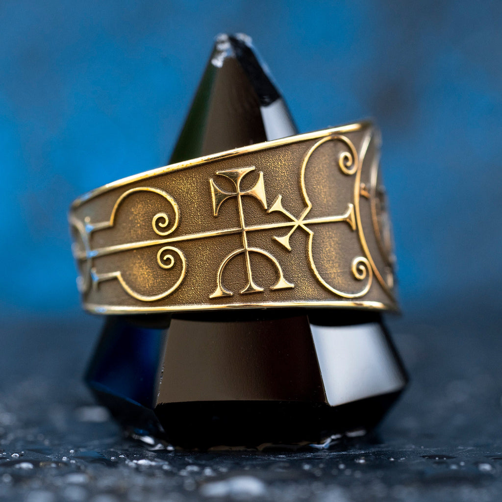 Duke Zepar Brass Ring: Occult Seal, Adjustable Band