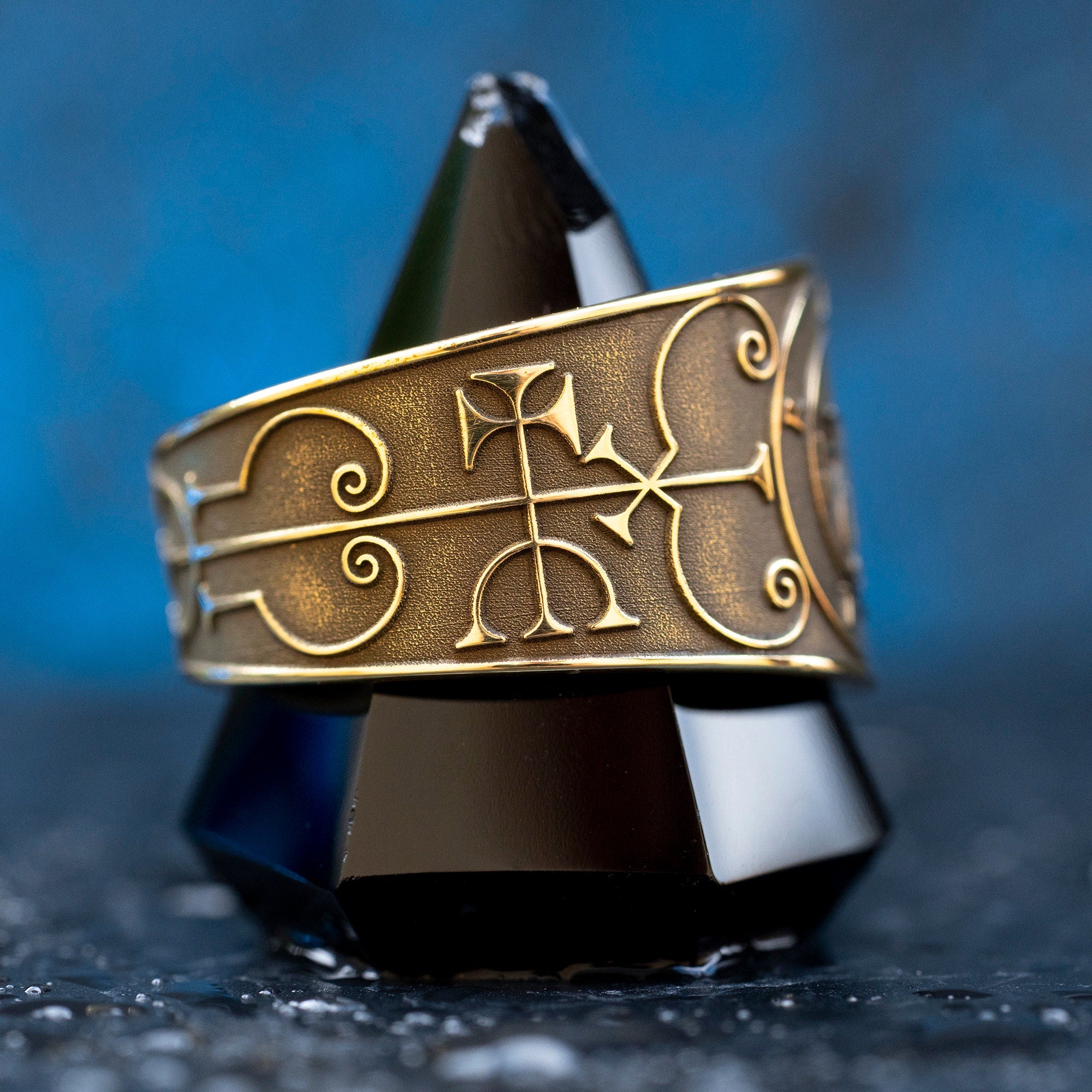 Duke Zepar Brass Ring: Occult Seal, Adjustable Band