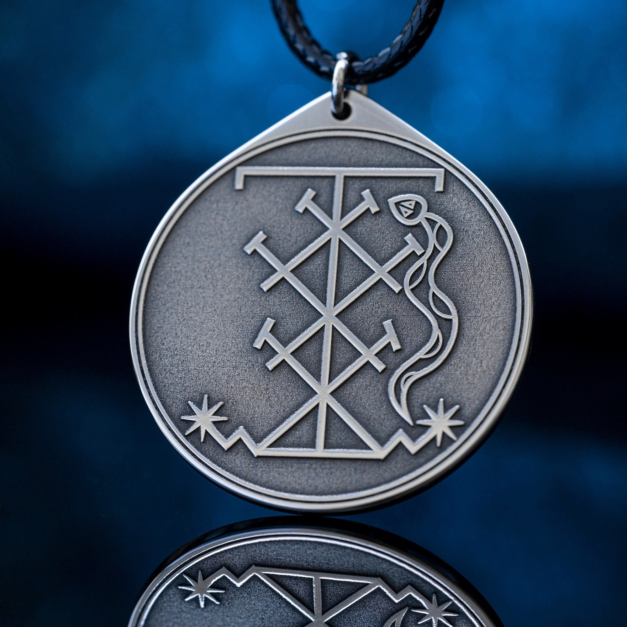 Shango Veve Sigil Pendant: Orisha of Thunder, Strength and Justice, Vodou Yoruba Amulet