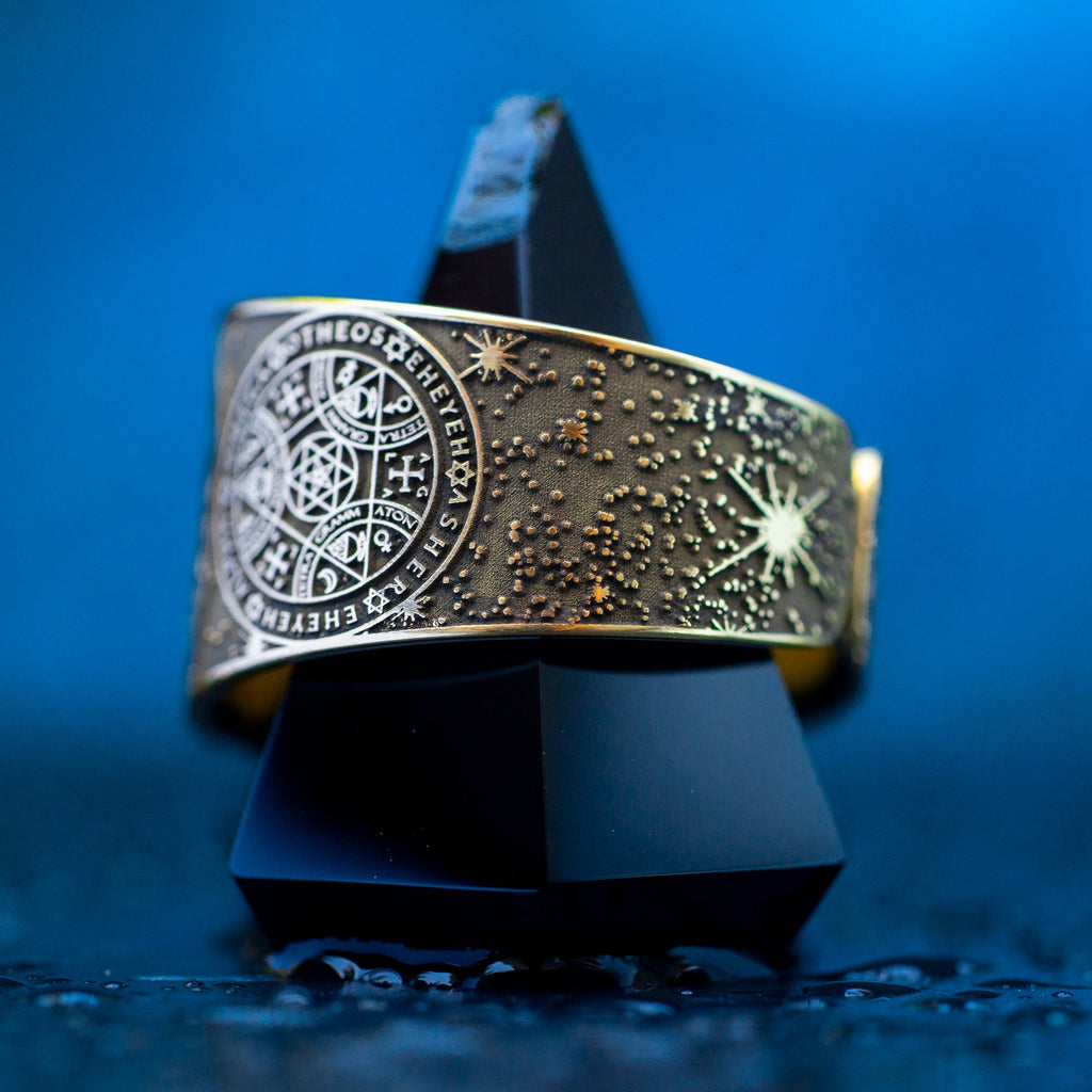Tetragrammaton Enochian Sigil Ring: Goetia Solomon Kabbalah Occult Protection
