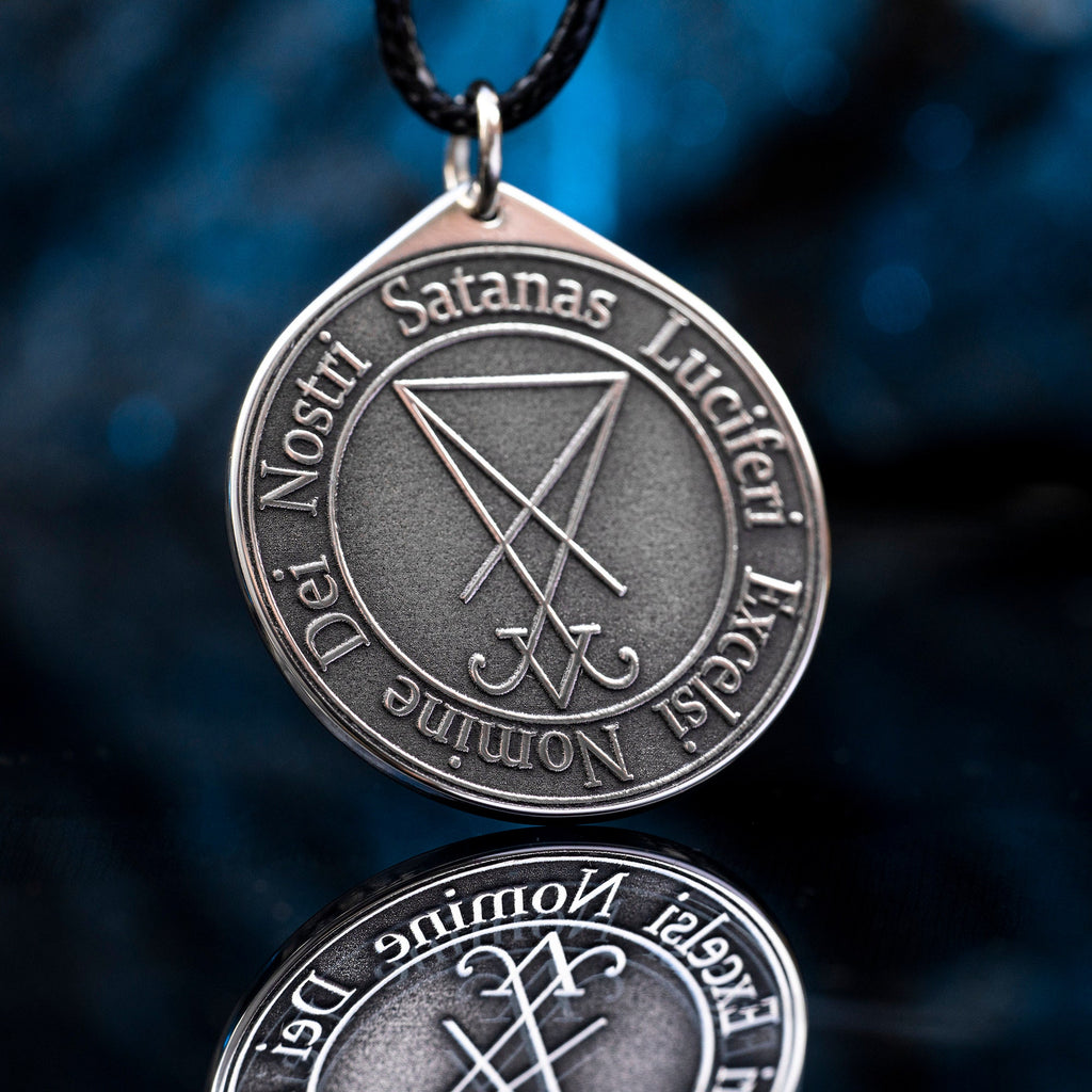 Lucifer Seal Pendant: Stainless Steel Satanic Talisman, Occult Jewelry