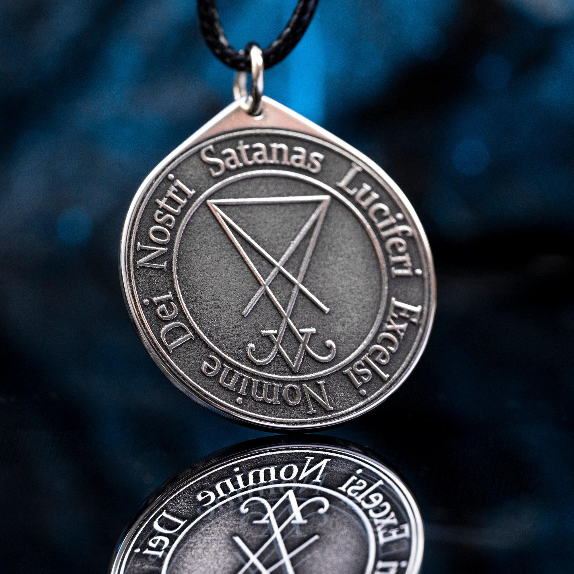 Lucifer Seal Pendant: Stainless Steel Satanic Talisman, Occult Jewelry