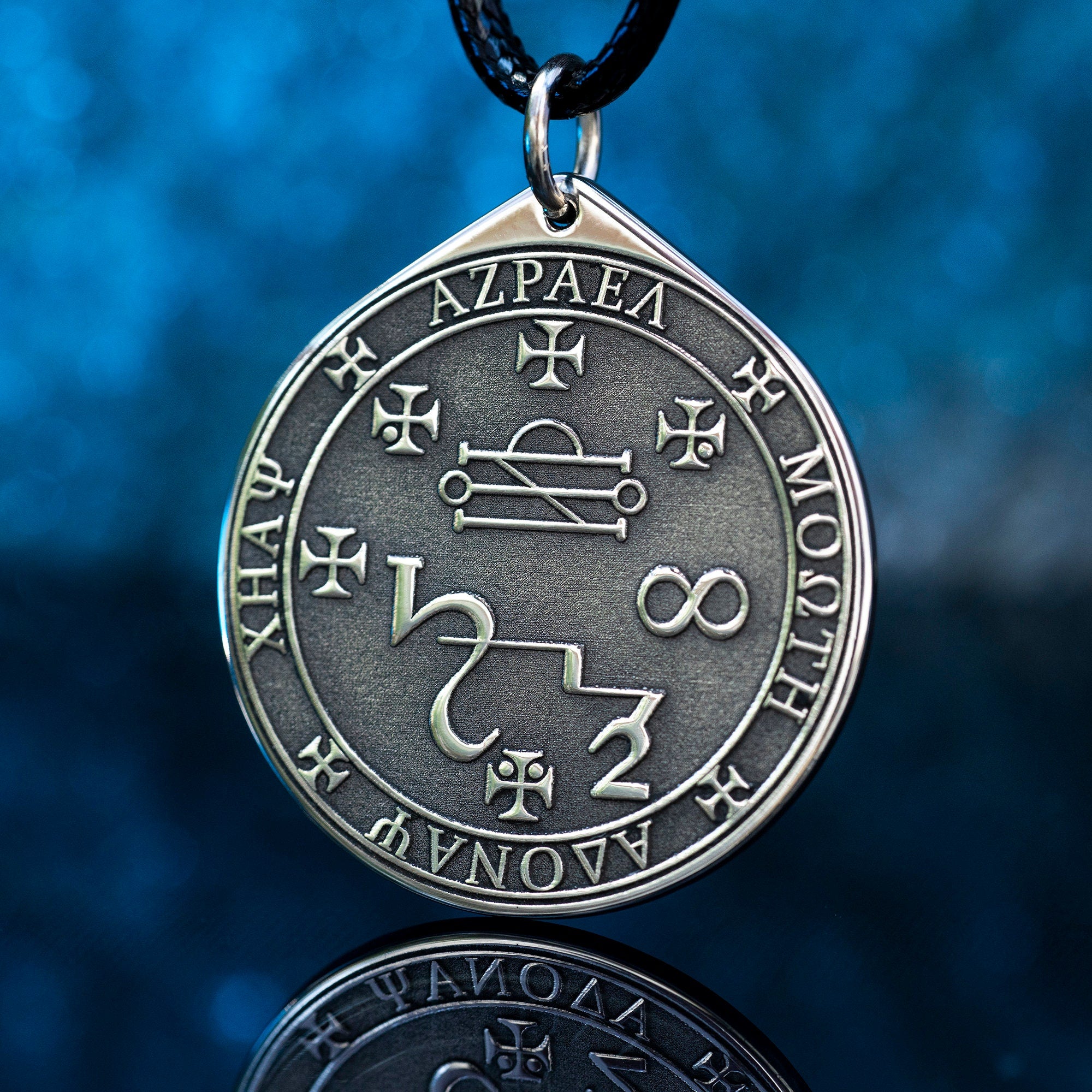 Azrael Seal Pendant: Archangel of Death and Transition, Goetia Solomon Kabbalah Talisman