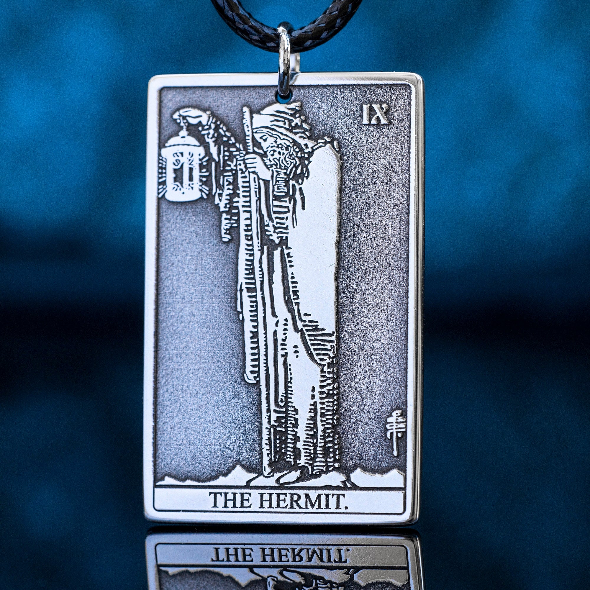 The Hermit Tarot Card Pendant: Major Arcana Occult Amulet