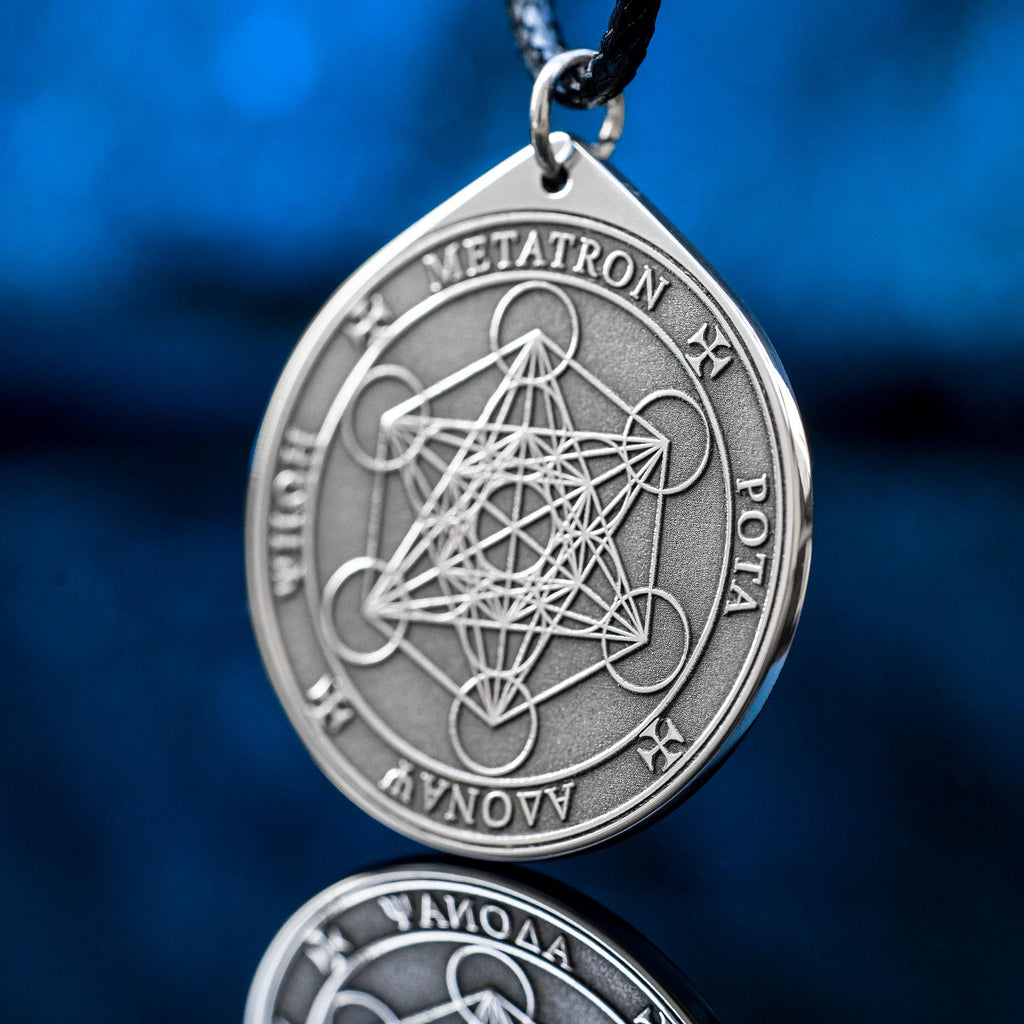 Archangel Metatron Amulet: Kabbalah Seal Solomon Protection Pendant
