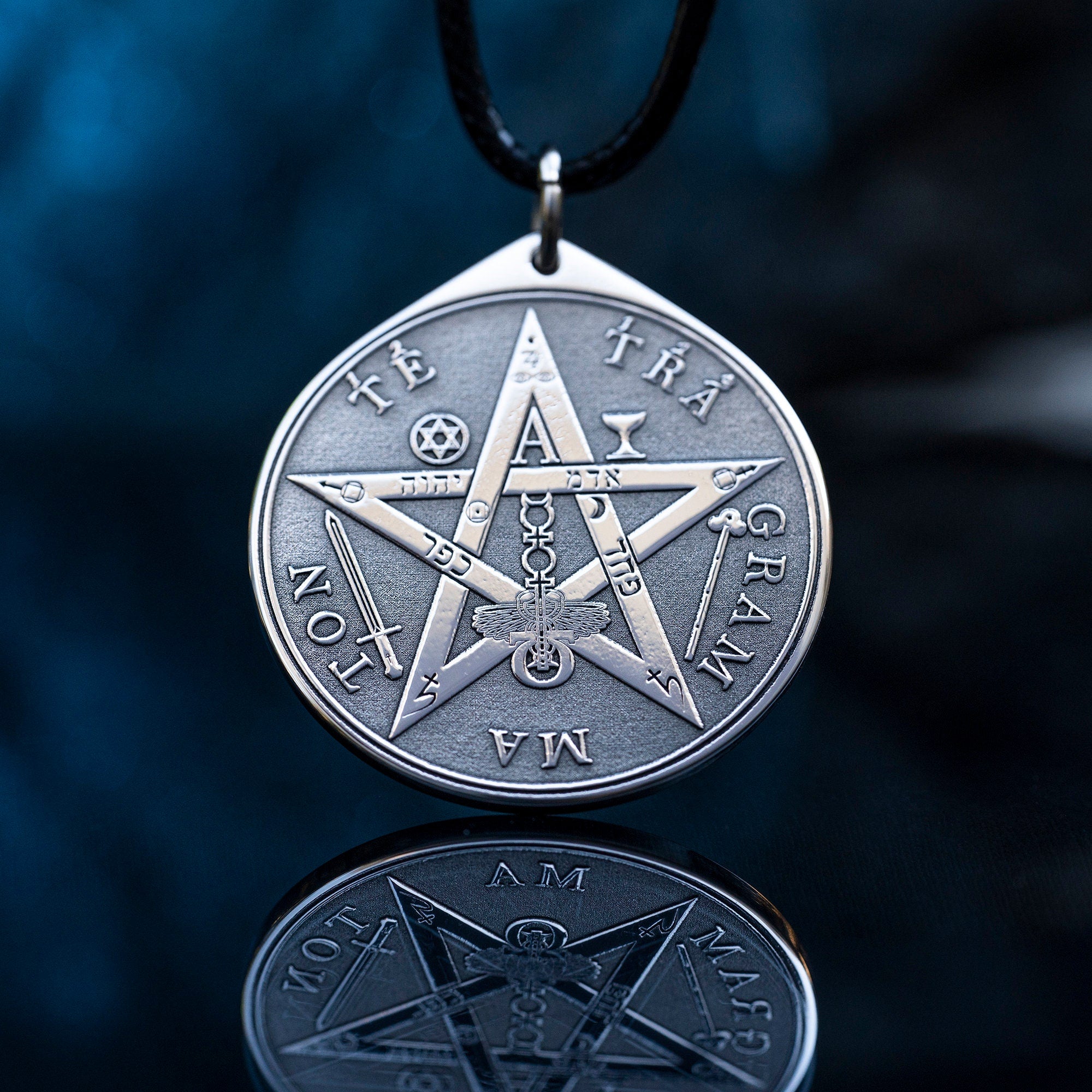 Tetragrammaton Pentagram Pendant: Solomon Seal Kabbalah Amulet