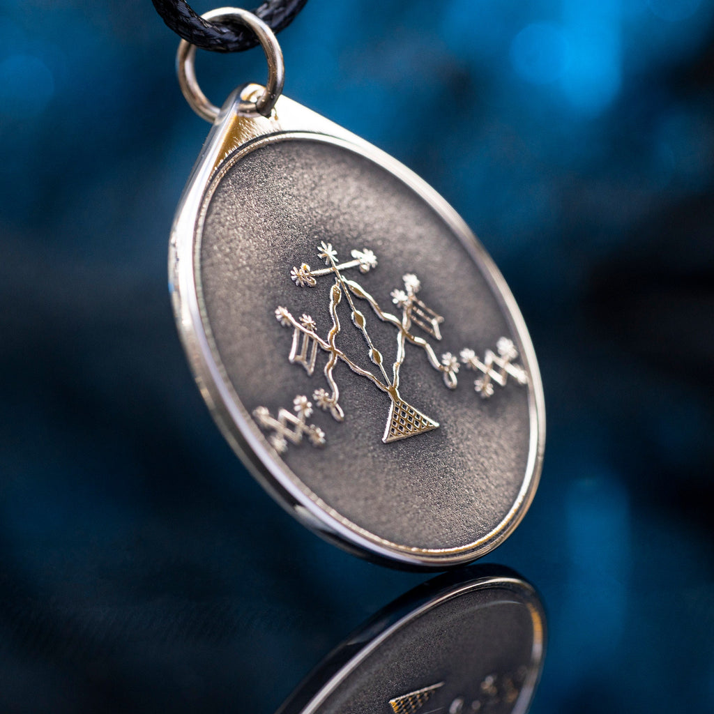 Damballah Sky Father Stainless Steel Pendant: Vodou Spirit Amulet