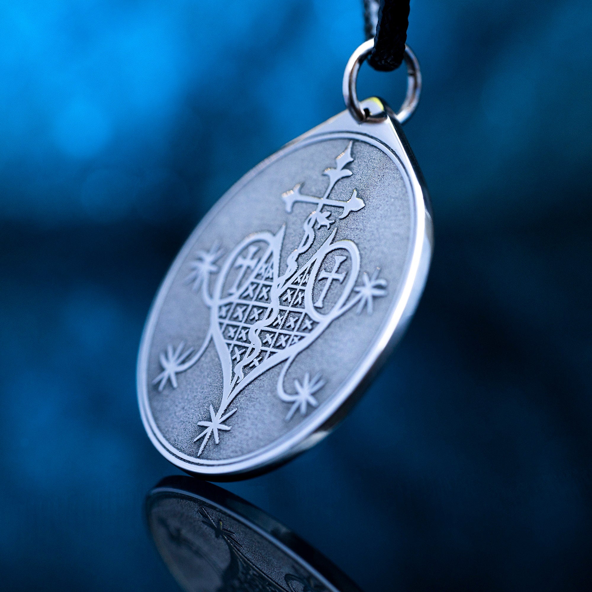 Marie Laveau Veve Pendant: Sacred Voodoo Symbol of Wisdom and Protection, Occult talisman