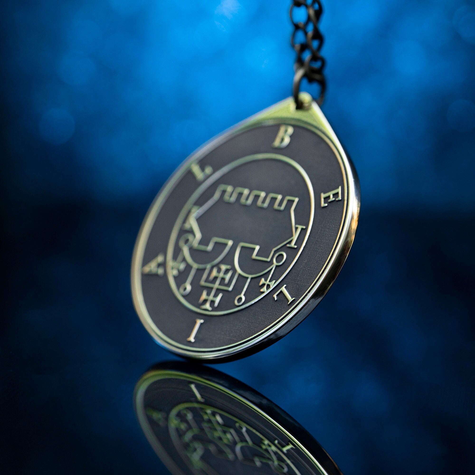 King Belial Seal Pendant: Brass Occult Amulet