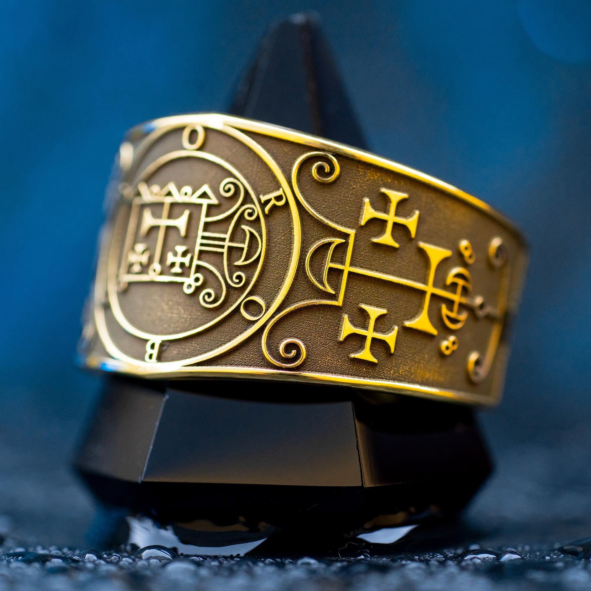 Orobas Seal Ring: Adjustable Brass Occult Ring