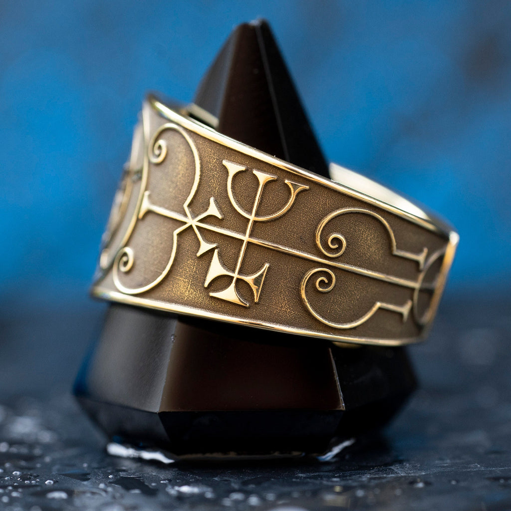 Duke Zepar Brass Ring: Occult Seal, Adjustable Band