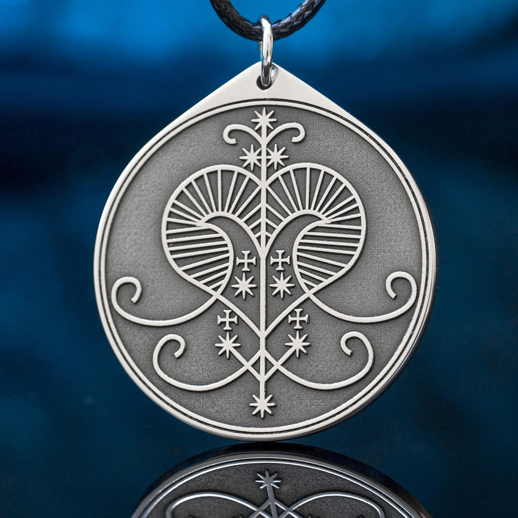 Oshun Veve Pendant: Yoruba Goddess Amulet for Love & Prosperity