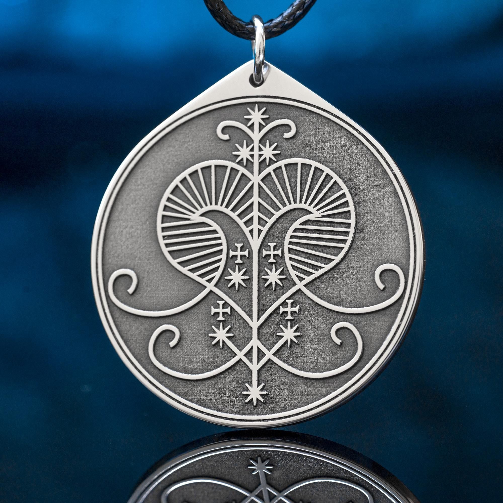 Oshun Veve Pendant: Yoruba Goddess Amulet for Love & Prosperity