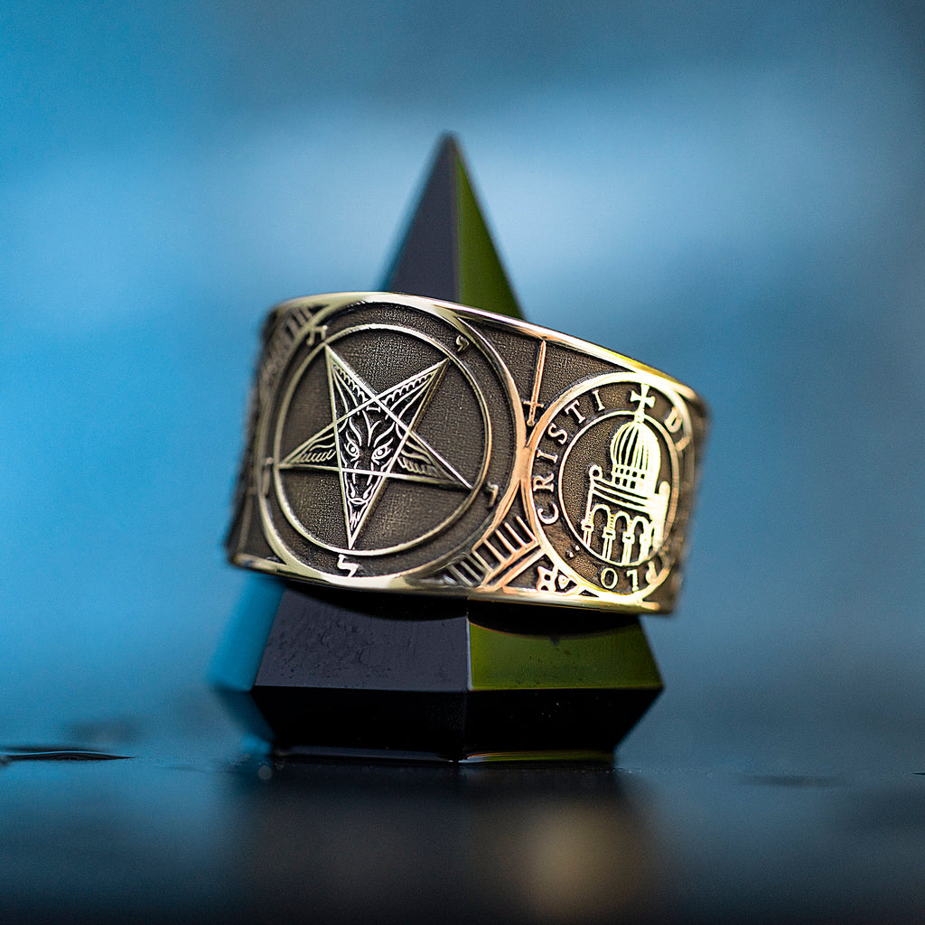 Baphomet Seal Ring: Demon of Transformation and Mystical Balance, Goetia Solomon Occult Talisman