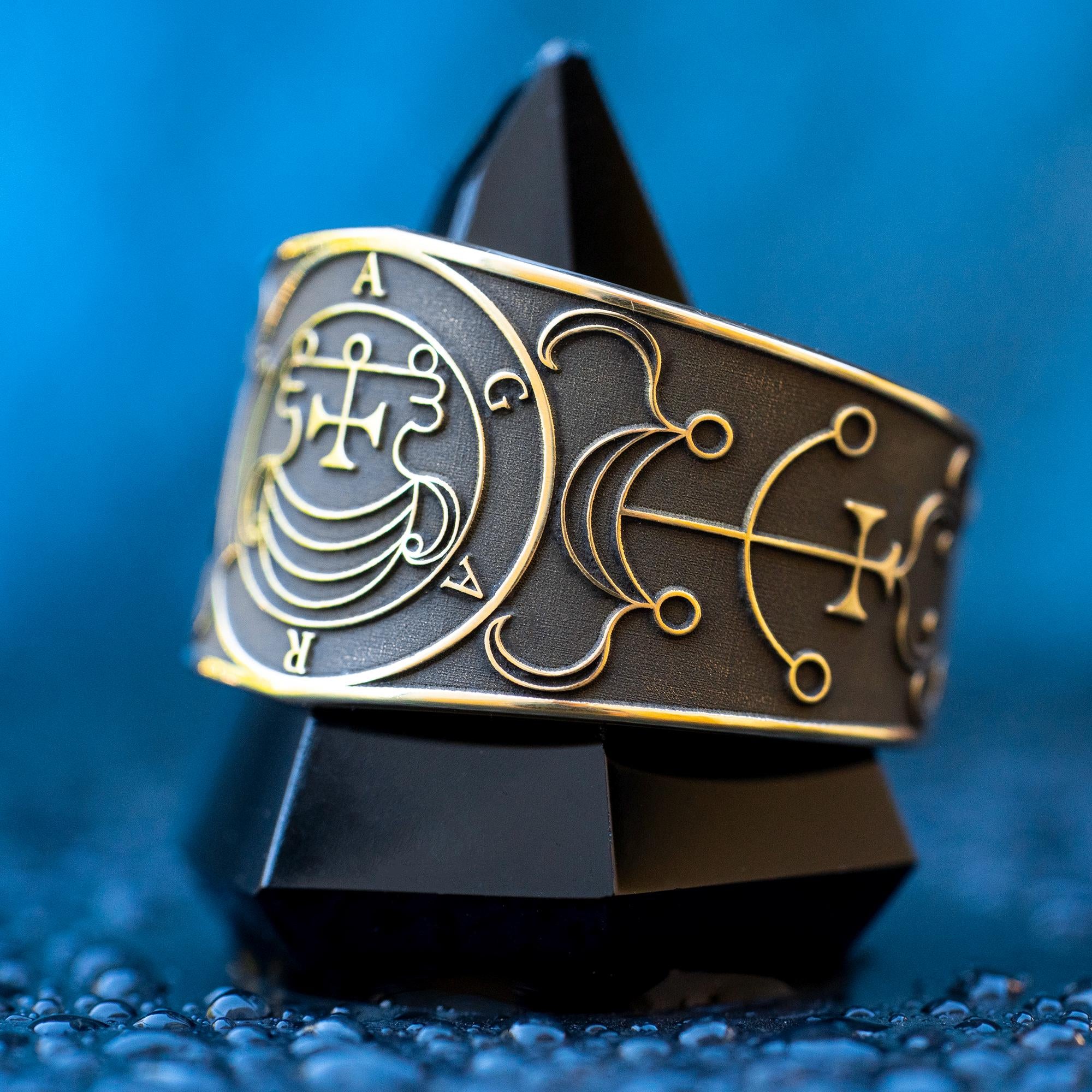 Agares Seal Ring: Destroyer Dignities Spiritual and Temporal, Solomon Amulet, Goetia Demon Magic