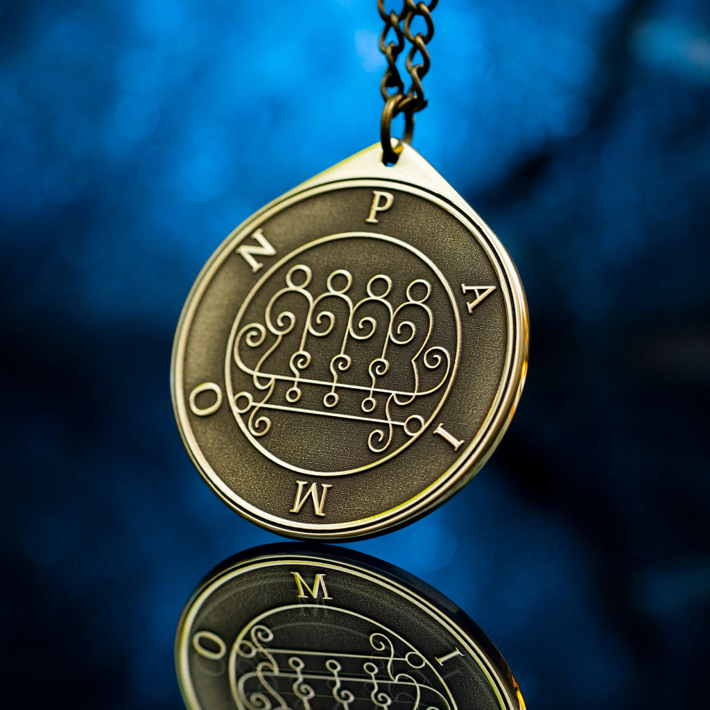 King Paimon Seal Pendant: Brass Occult Talisman Amulet