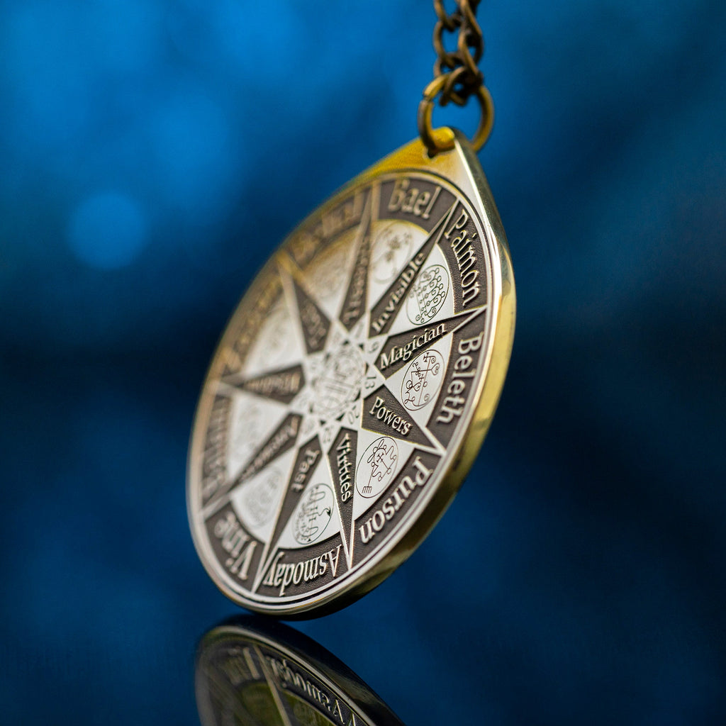 Nine Kings of Solomon Demons Pendant: Goetia Kabbalah Seal Amulet