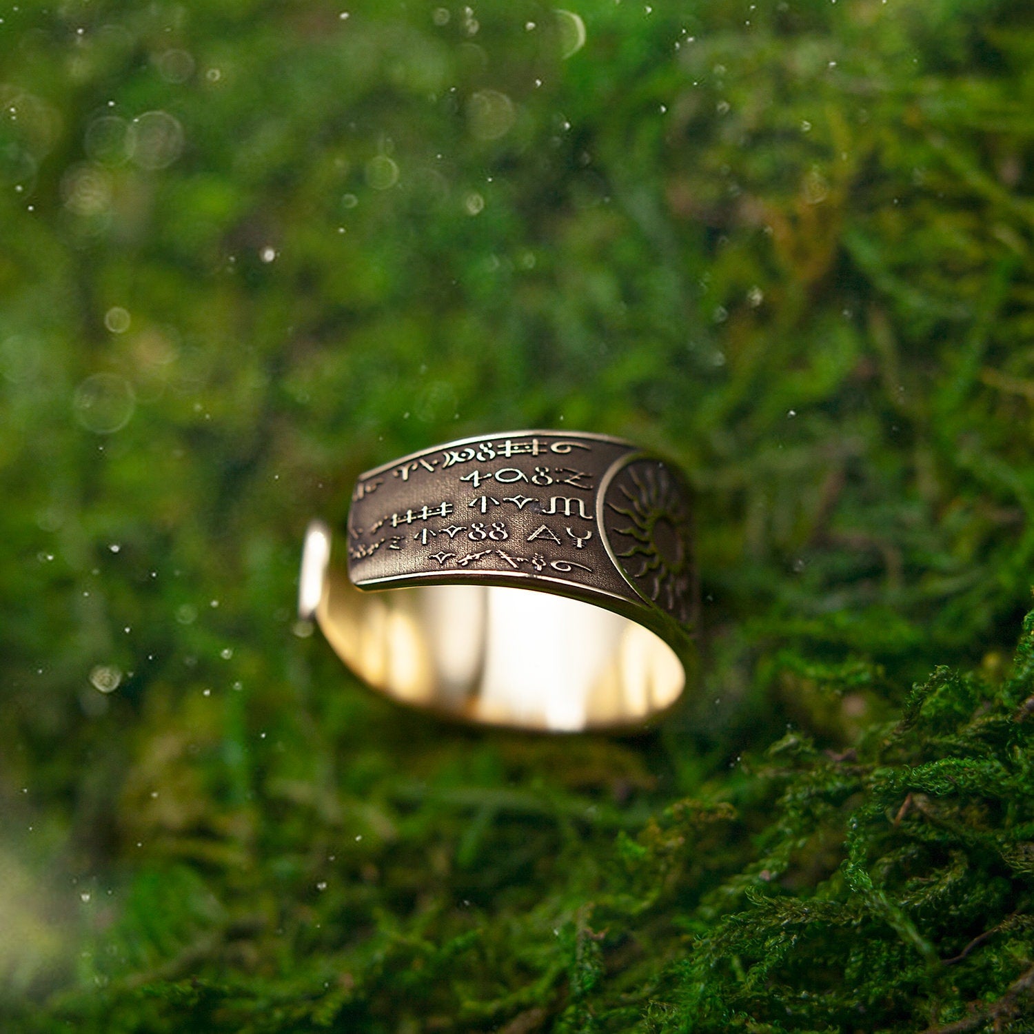 Secret Seal of Solomon Ring: Brass Kabbalah Talisman (Adjustable)