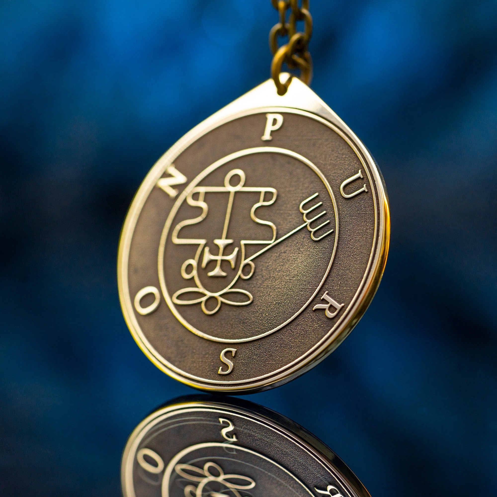King Purson Seal Pendant: Brass Goetia Talisman Amulet