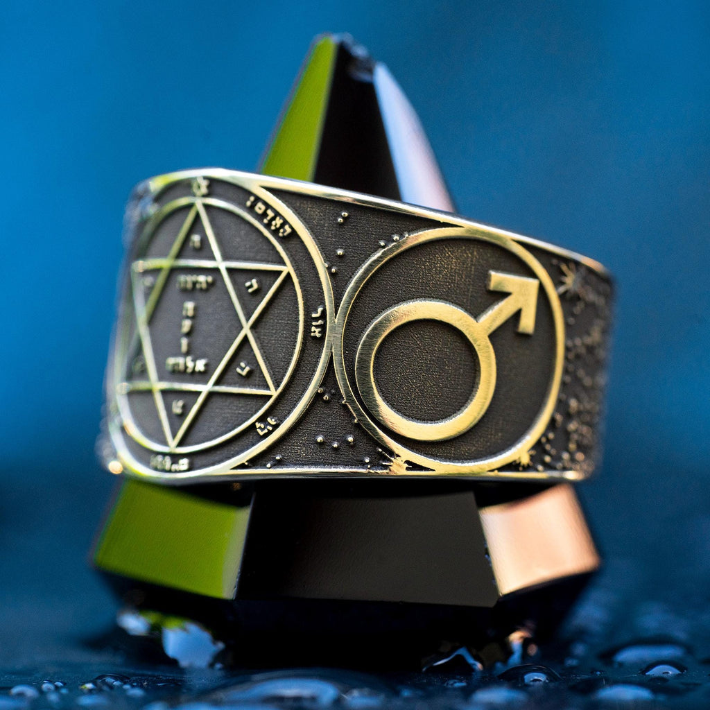 Goetia Second Pentacle of Mars Ring: Kabbalah Seal of Solomon Amulet