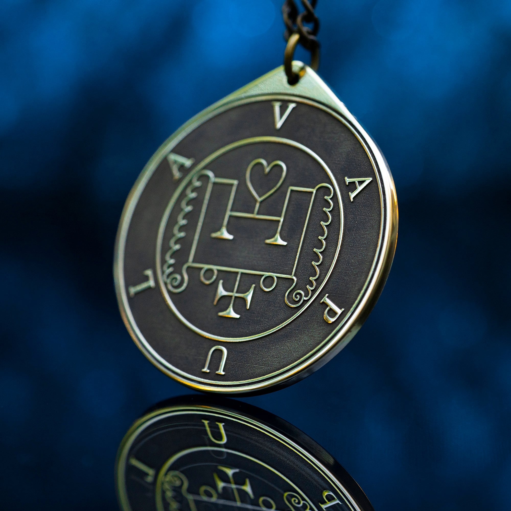 Duke Vapula Brass Pendant: Lesser Key of Solomon Seal Amulet