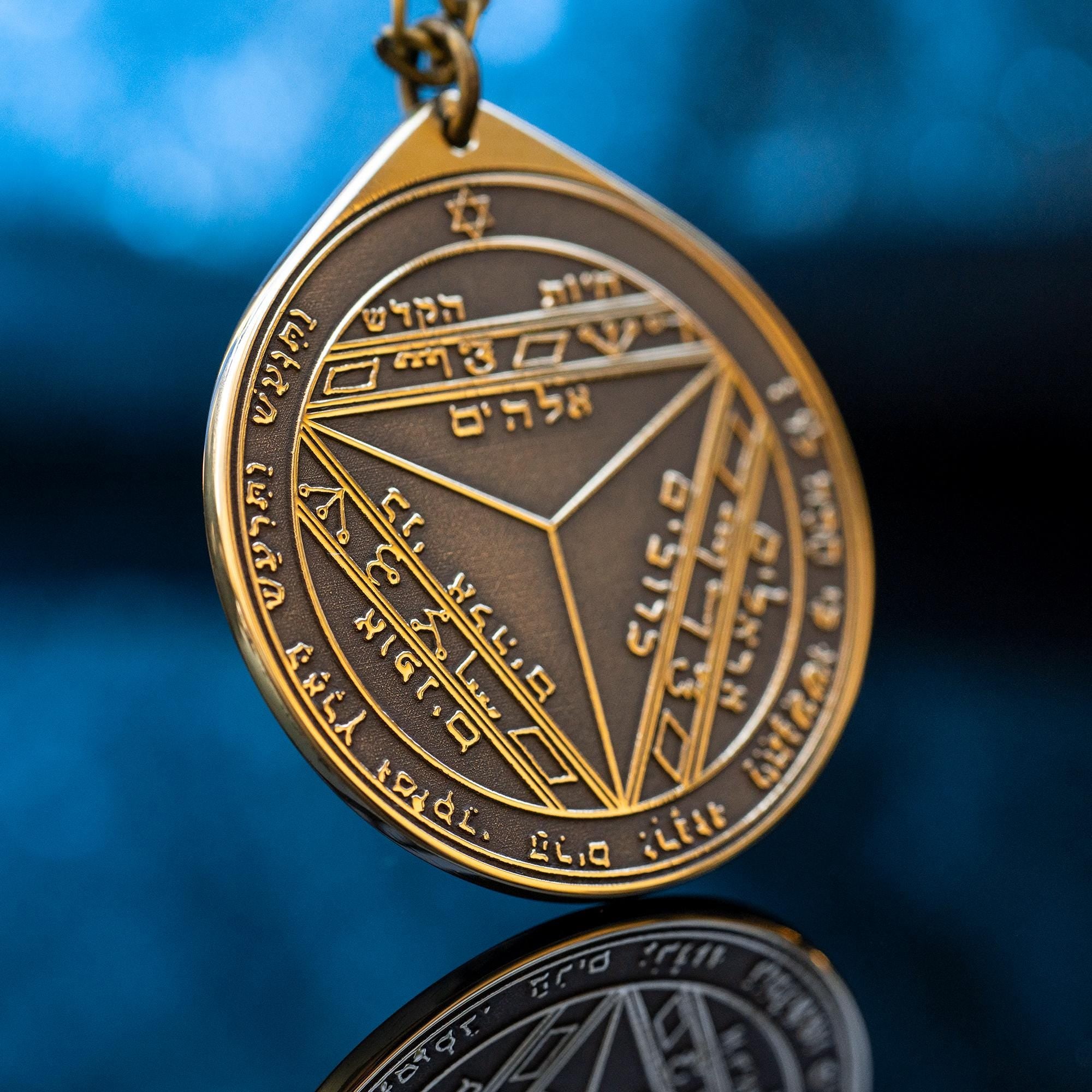 The Seventh Pentacle of Saturn pendant Solomon kabbalah amulet talisman seal goetia occult magic lemegeton