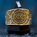 Focalor seal ring with Ars Goetia demon sigil engraved as a dark occult talisman