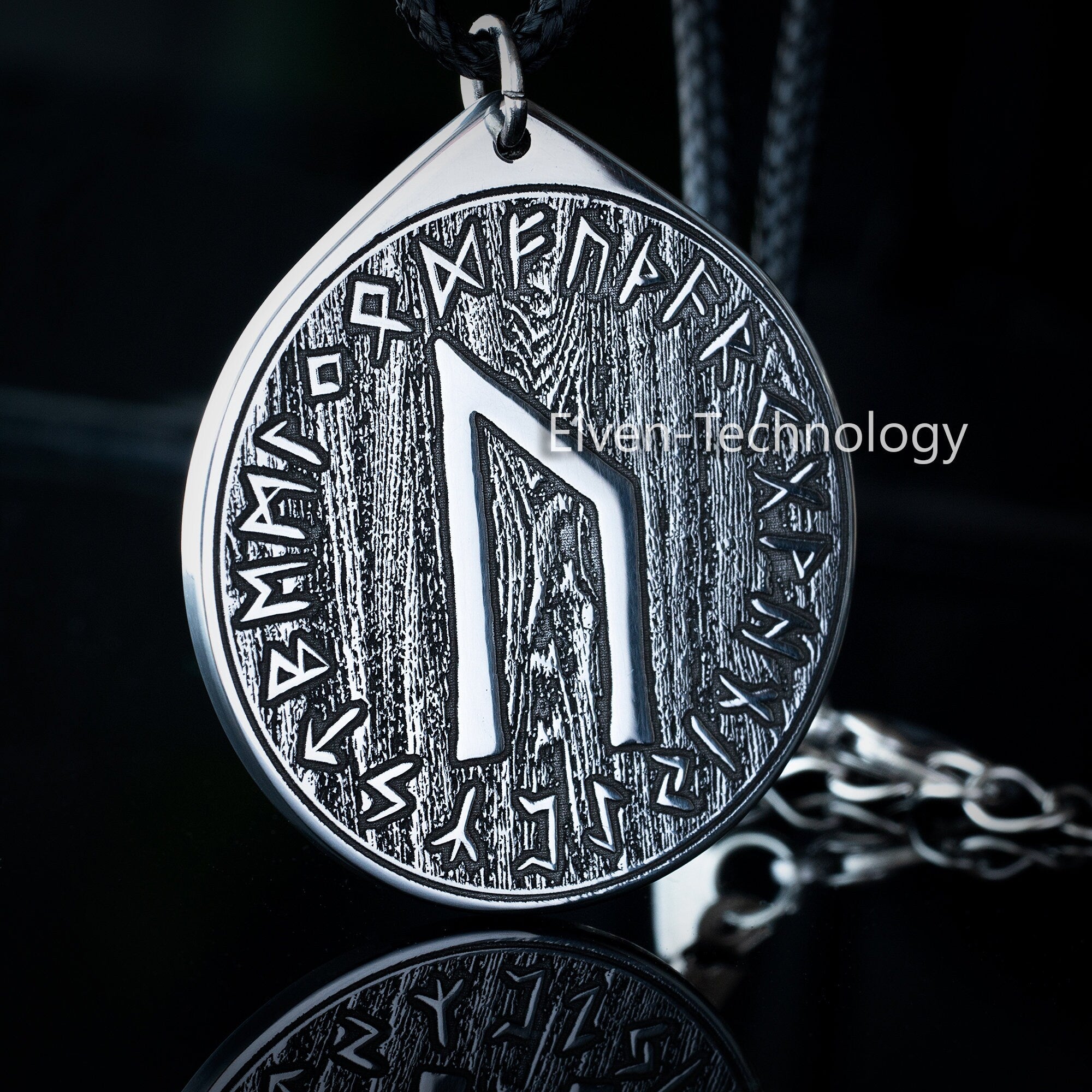 Viking Endurance Uruz Rune pendant in Wheel of Universe North Celtic amulet Elder Futhark talisman magic