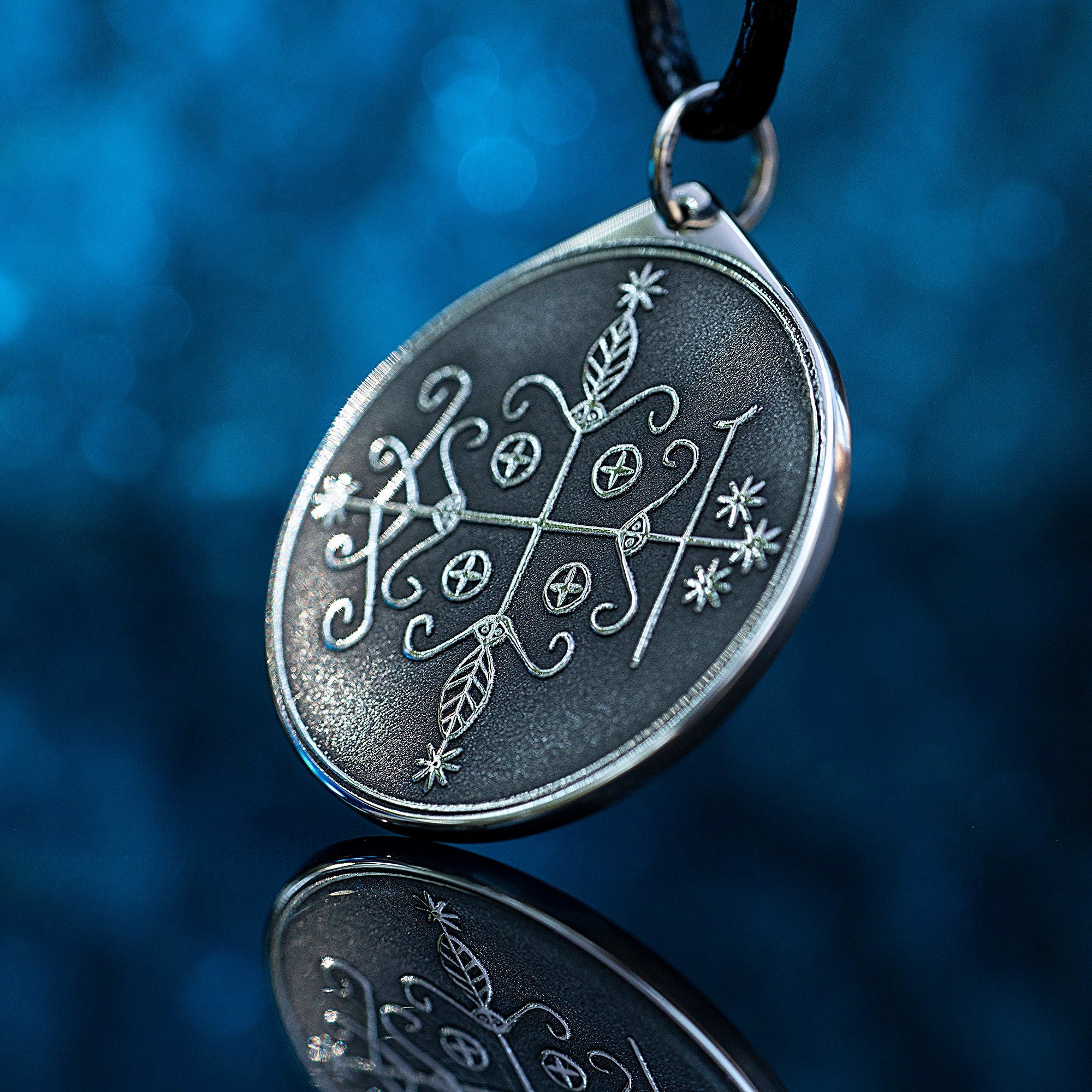 Papa Legba Veve Pendant: Vodou Amulet, Saint Lazarus Seal