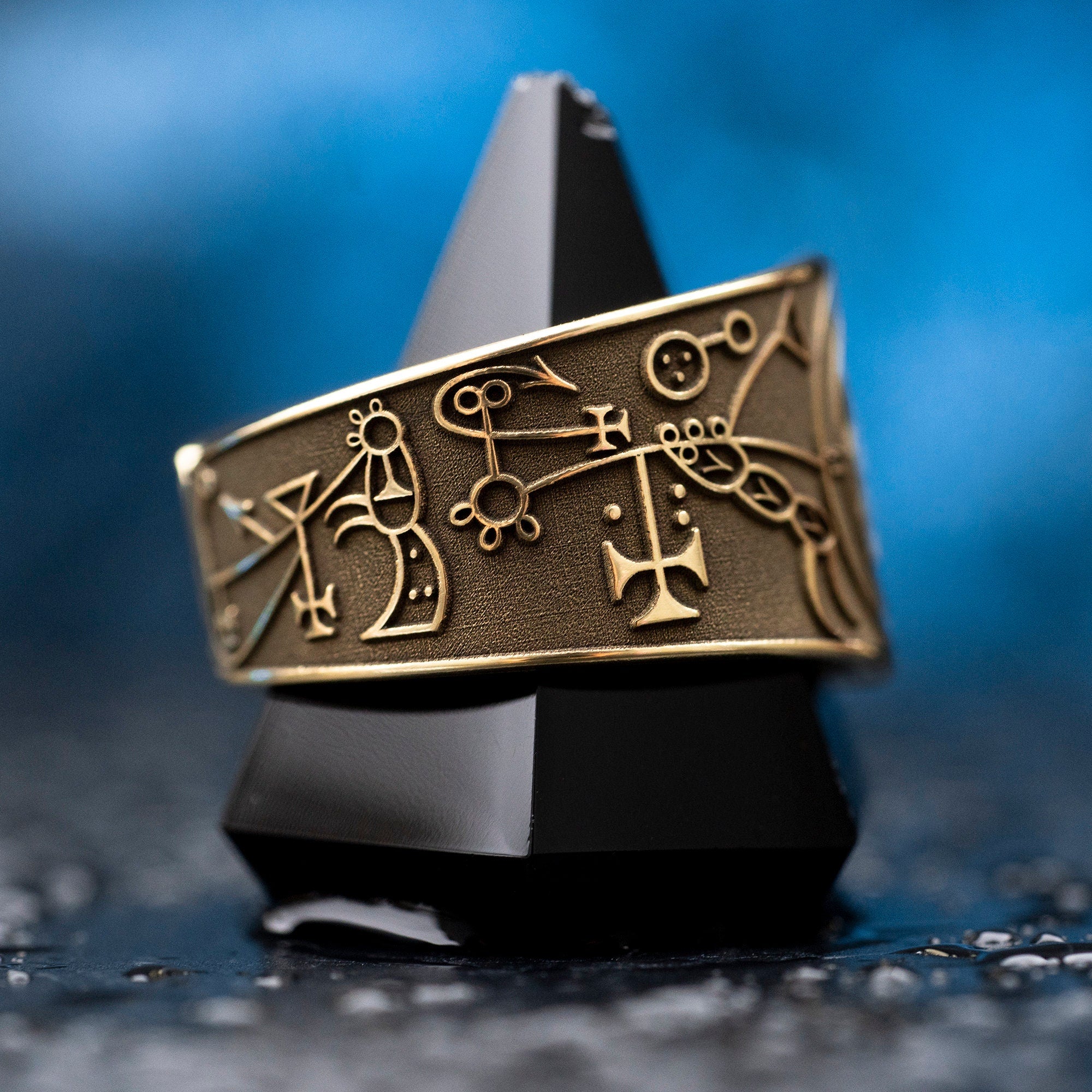 Duke Bune Brass Ring: Lesser Key of Solomon Seal, Adjustable