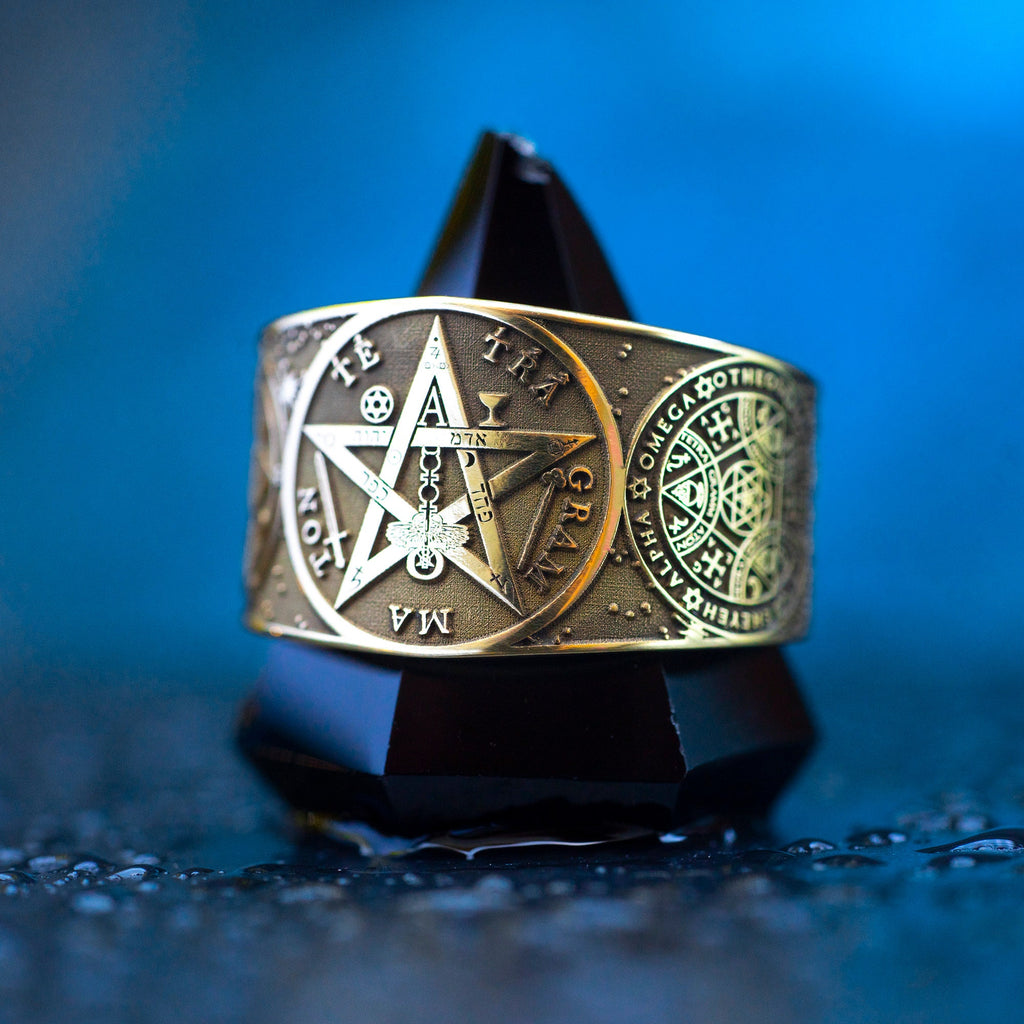 Tetragrammaton Enochian Sigil Ring: Goetia Solomon Kabbalah Occult Protection