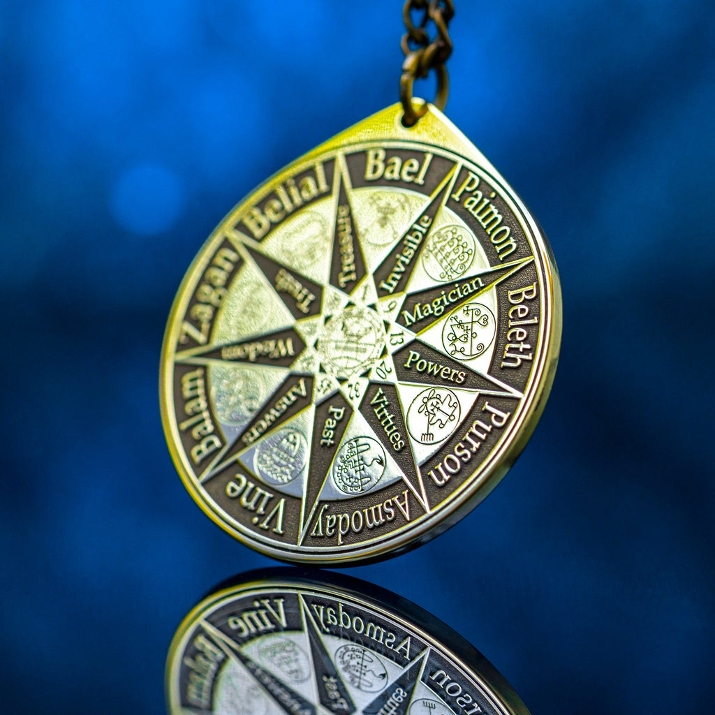 Nine Kings of Solomon Demons Pendant: Goetia Kabbalah Seal Amulet