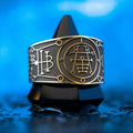 Ipos seal ring with Ars Goetia demon sigil engraved as a dark occult talisman