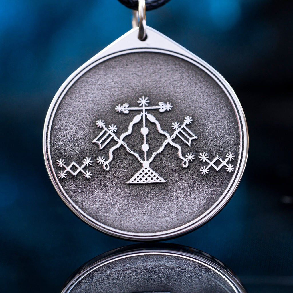Damballah Sky Father Stainless Steel Pendant: Vodou Spirit Amulet