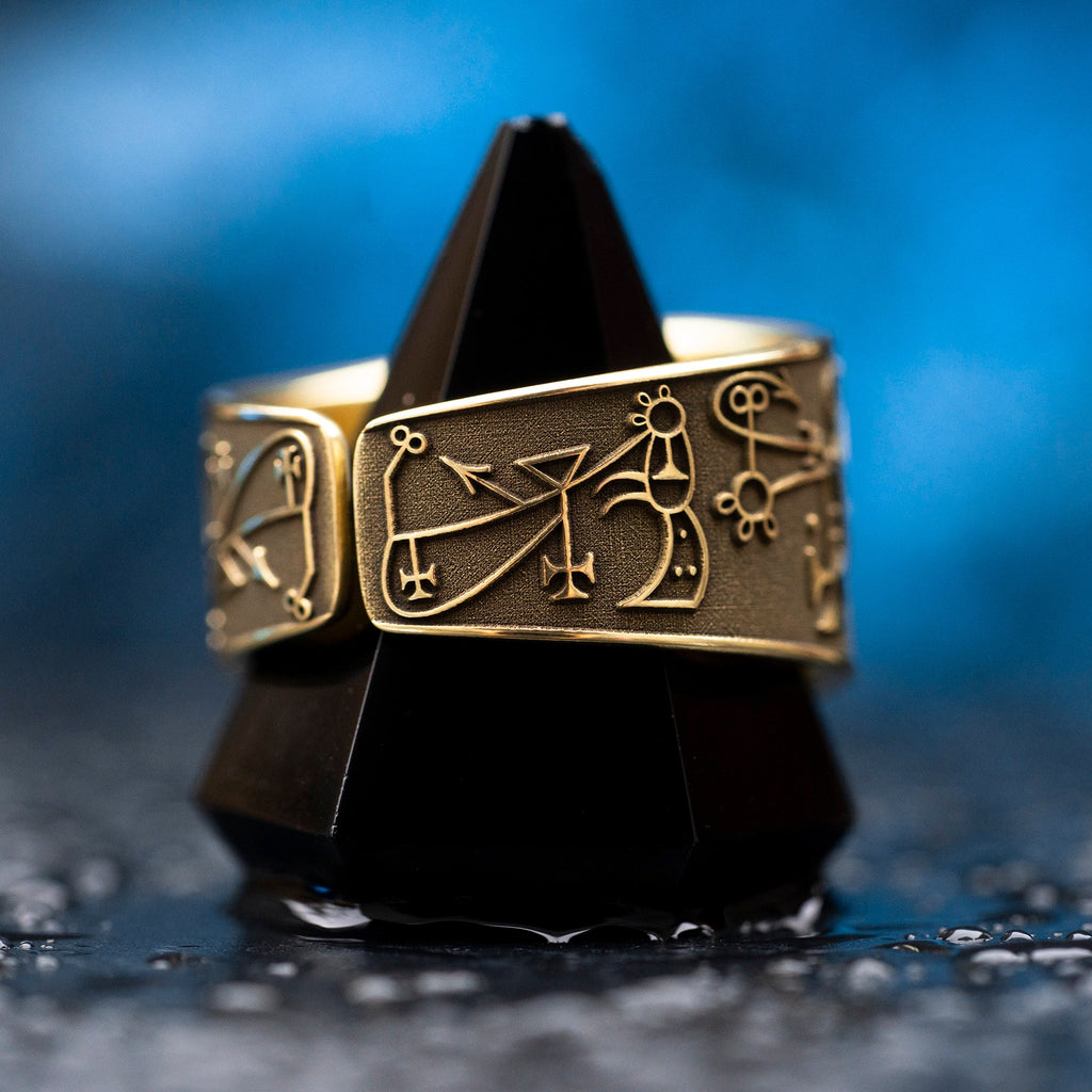 Duke Bune Brass Ring: Lesser Key of Solomon Seal, Adjustable