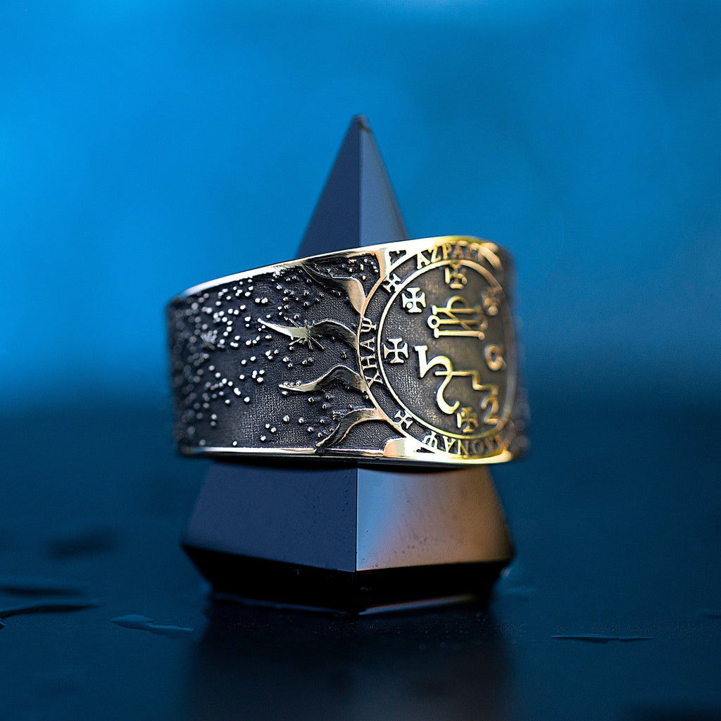 Azrael Seal Ring: Archangel of Transformation and Death, Solomon Kabbalah Goetia Talisman