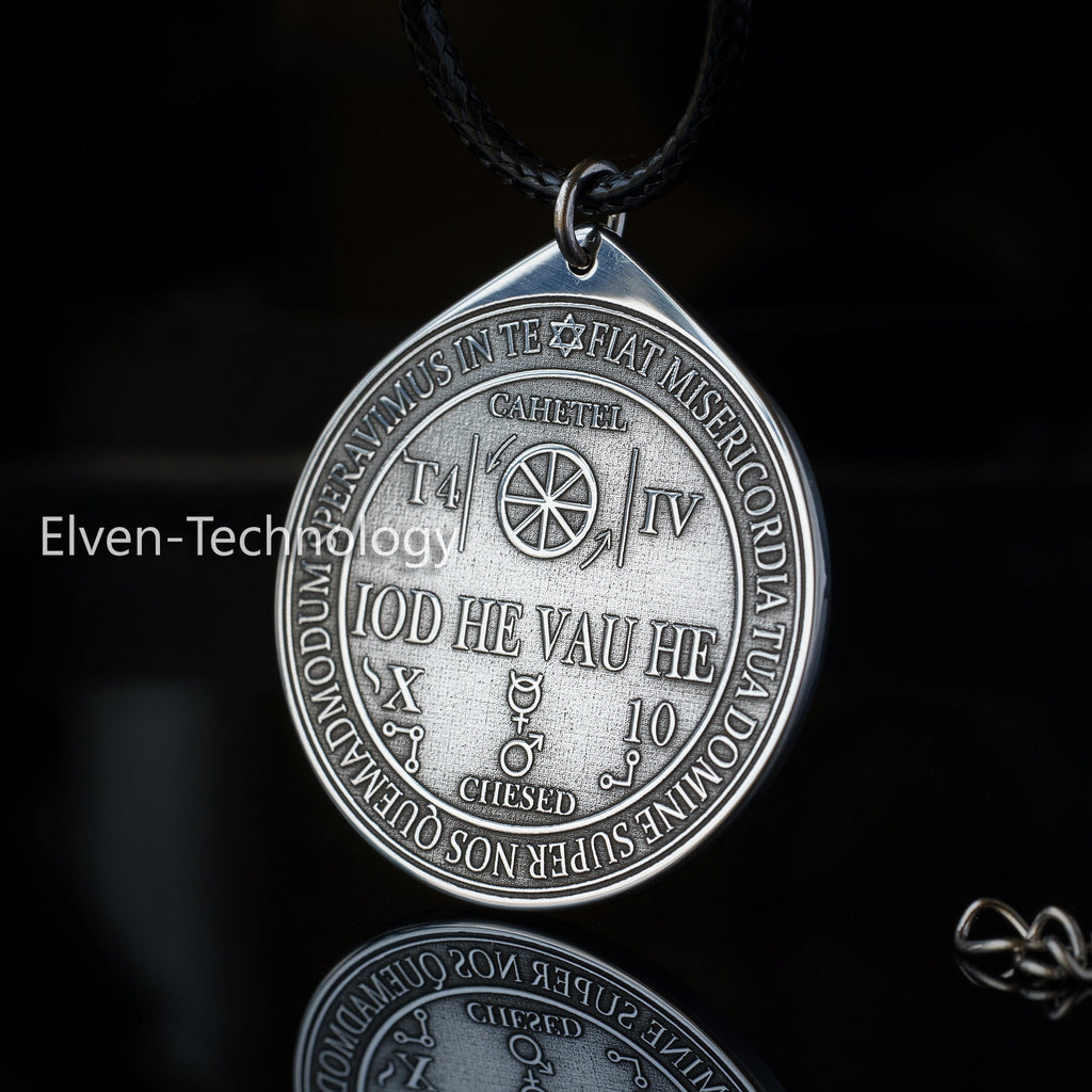 Archangel Cahetel Stainless Steel Pendant: Kabbalah Solomon Amulet