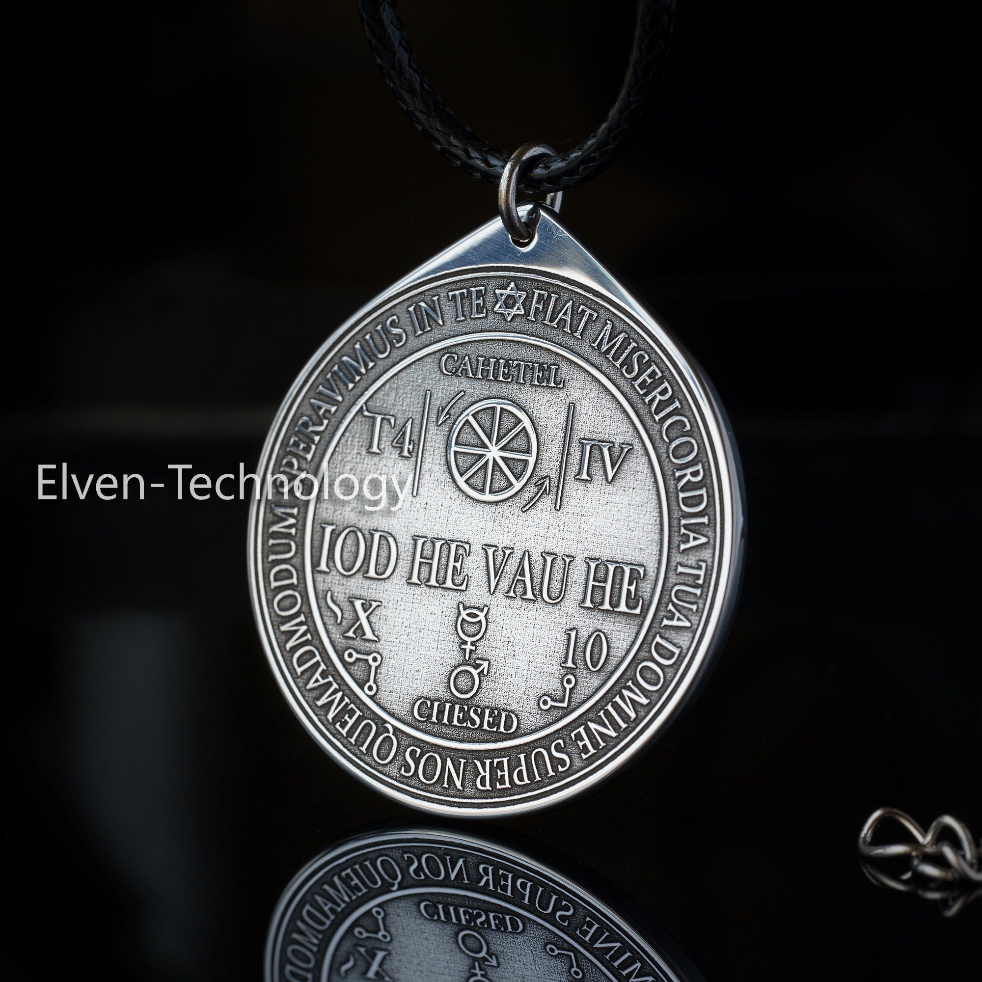 Archangel Cahetel Stainless Steel Pendant: Kabbalah Solomon Amulet