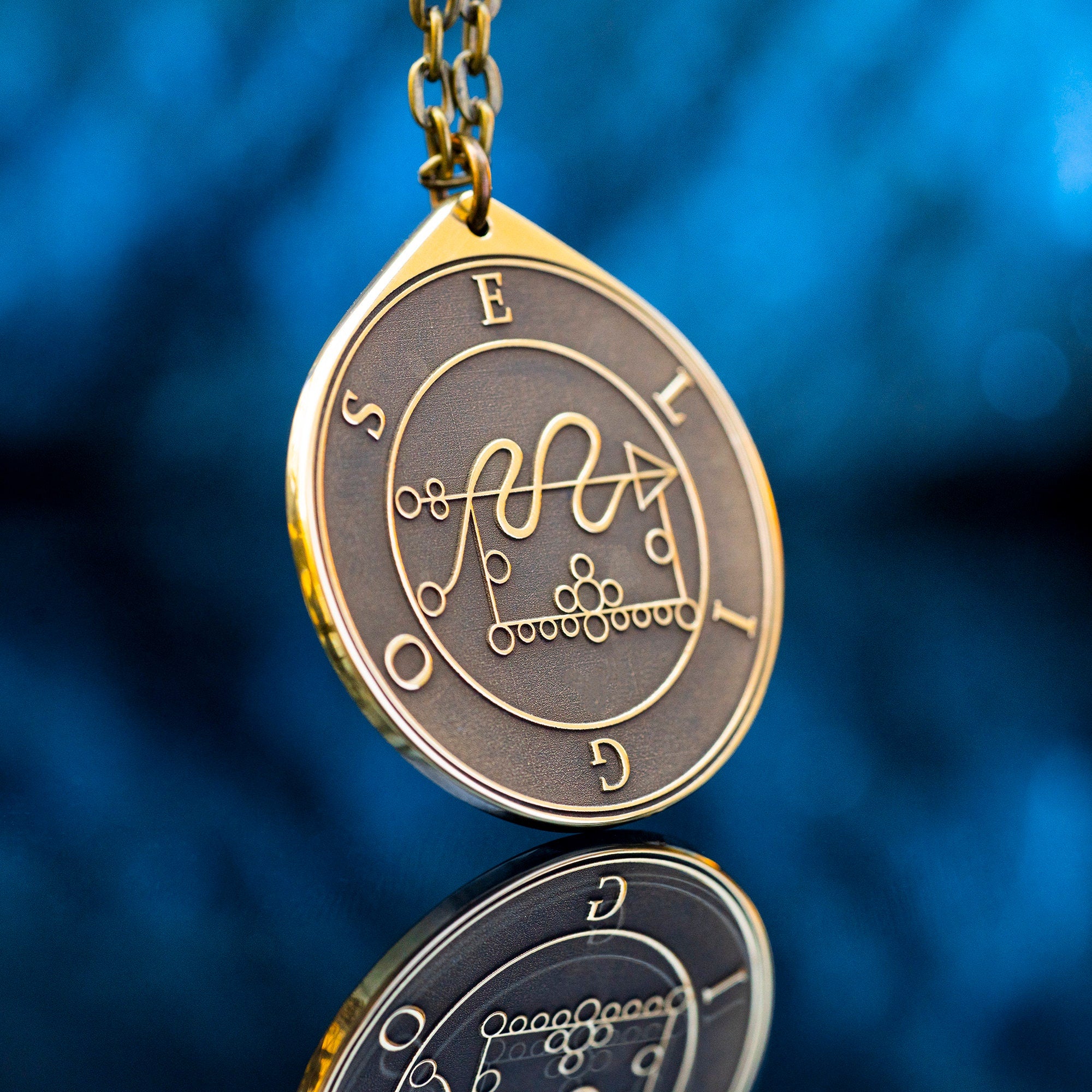 Eligos Seal Pendant: Demon of Foresight and Strategy, Kabbalah Goetia Solomon Occult Amulet Talisman