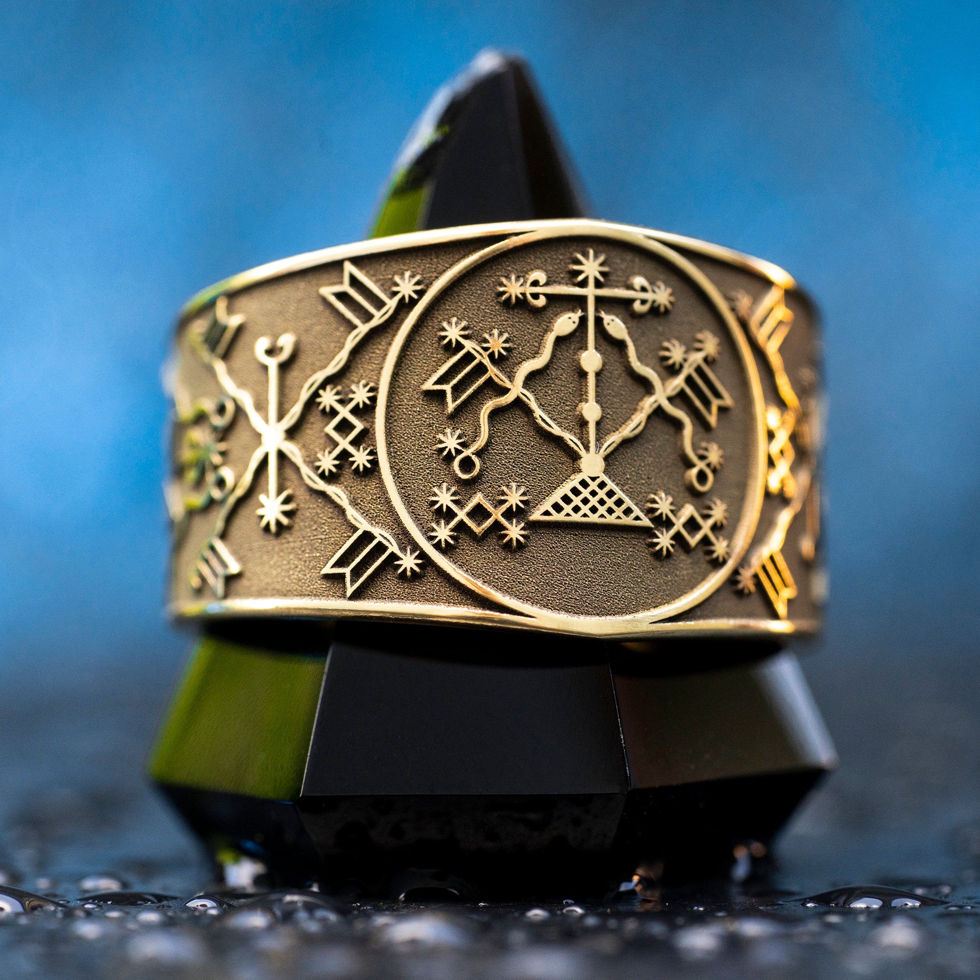 Damballah Veve Ring: Vodou Saint Lazarus Seal Amulet