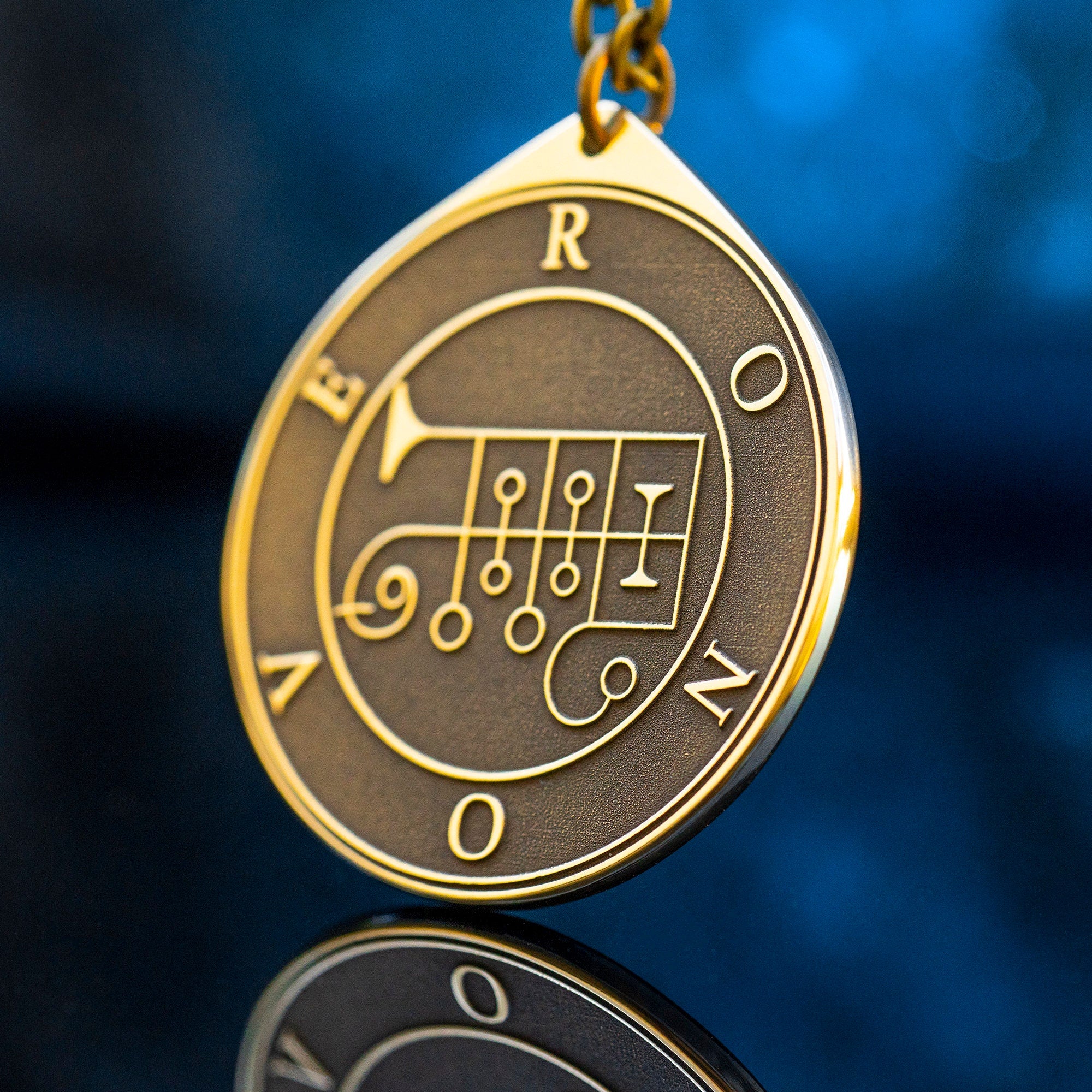 Marquis Ronove Brass Pendant: Lesser Key of Solomon Seal Amulet
