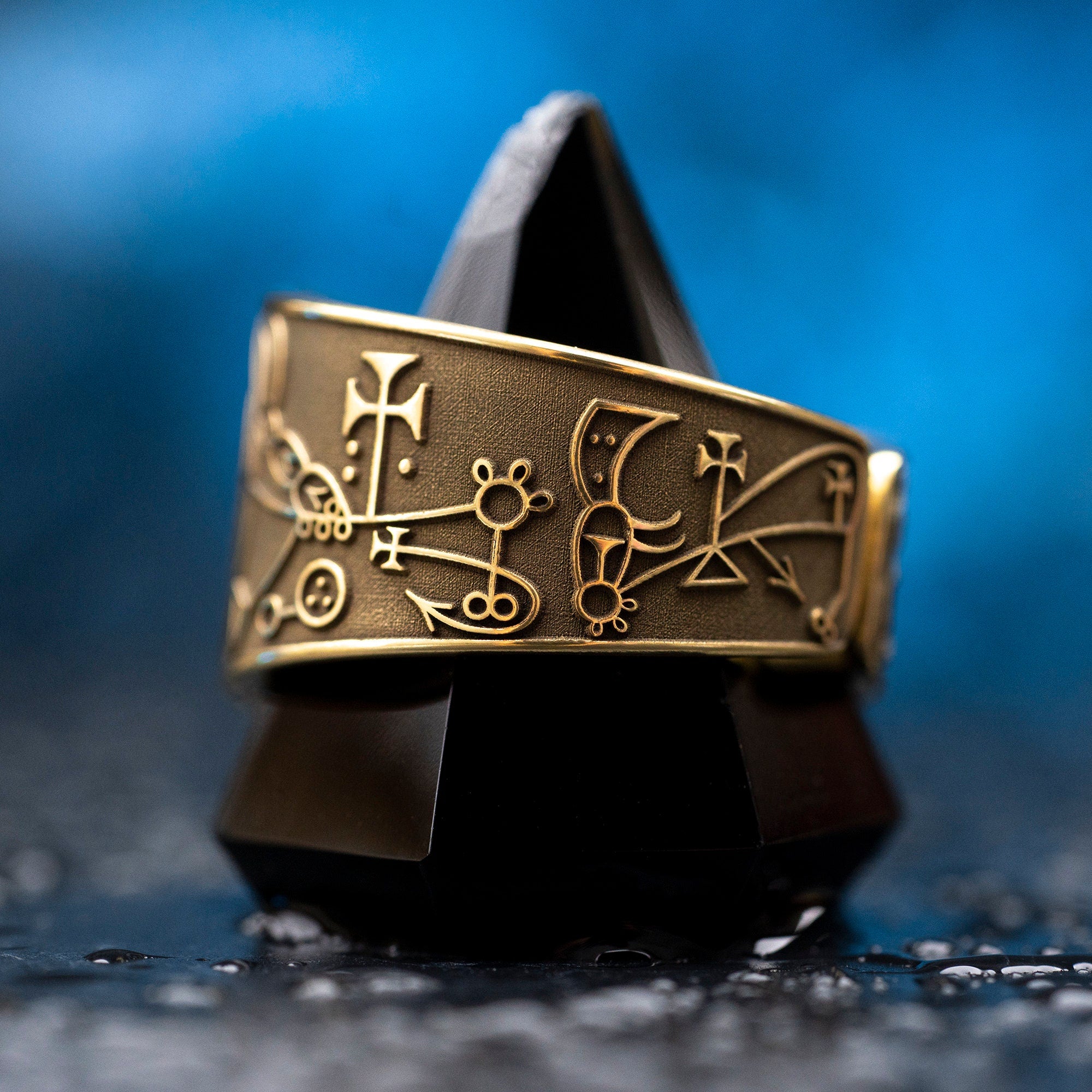 Duke Bune Brass Ring: Lesser Key of Solomon Seal, Adjustable