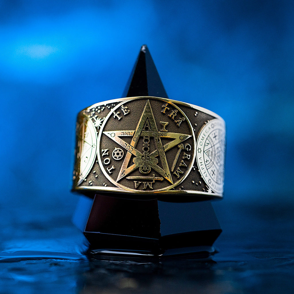 Tetragrammaton Brass Ring: Enochian Sigil, Solomon Goetia Kabbalah Seal