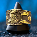 Alchemical Air Symbol Brass Ring: Adjustable Occult Talisman