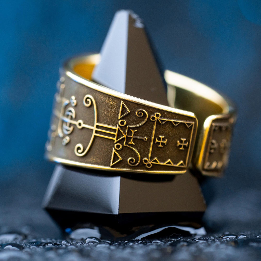 Orobas Seal Ring: Adjustable Brass Occult Ring