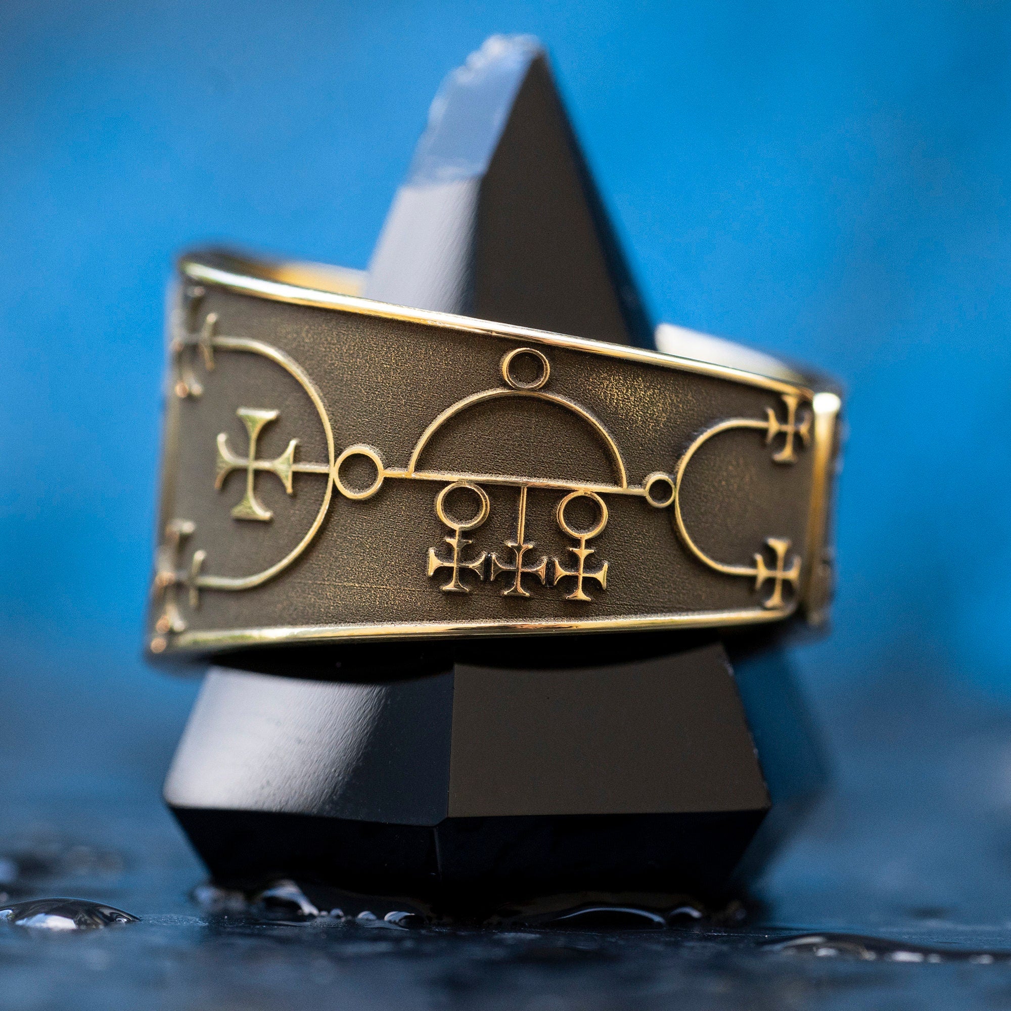 Prince Sitri Brass Ring: Occult Key of Solomon Seal, Adjustable