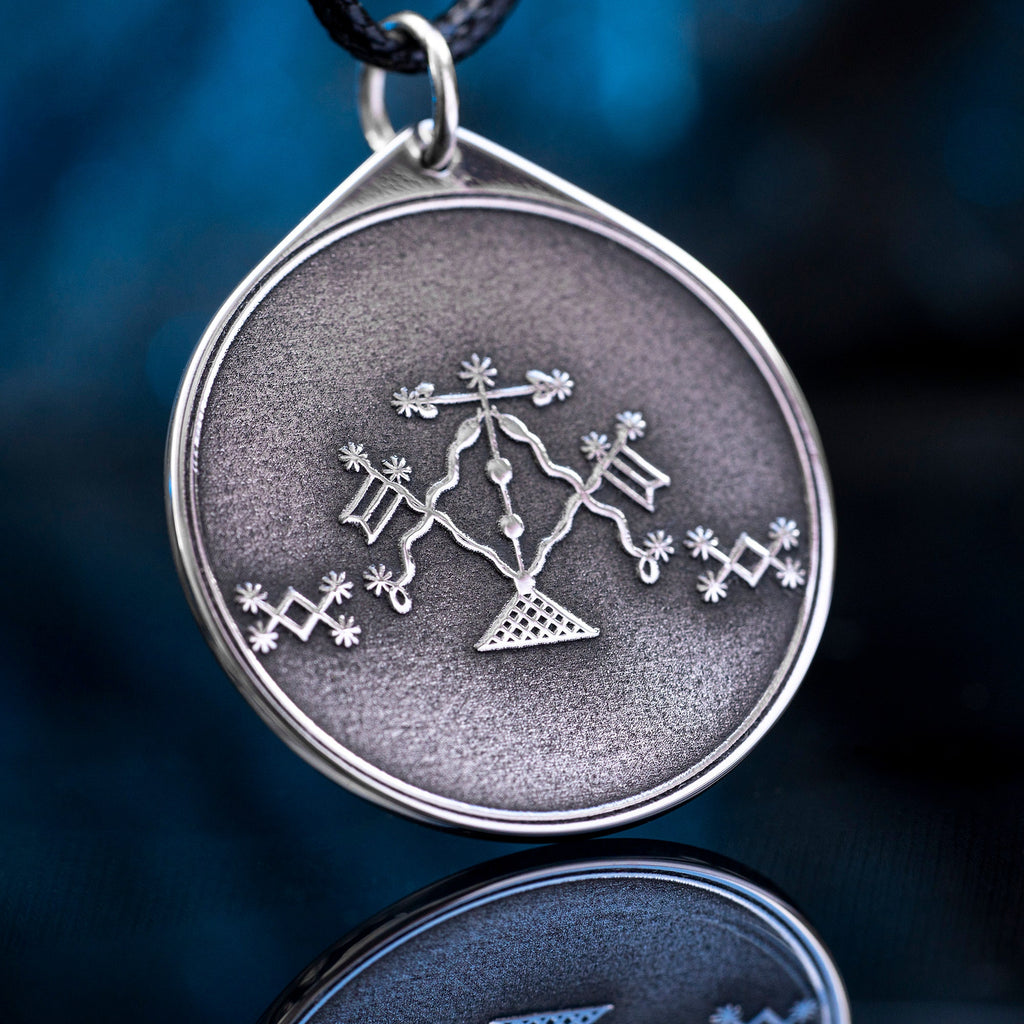 Damballah Sky Father Stainless Steel Pendant: Vodou Spirit Amulet