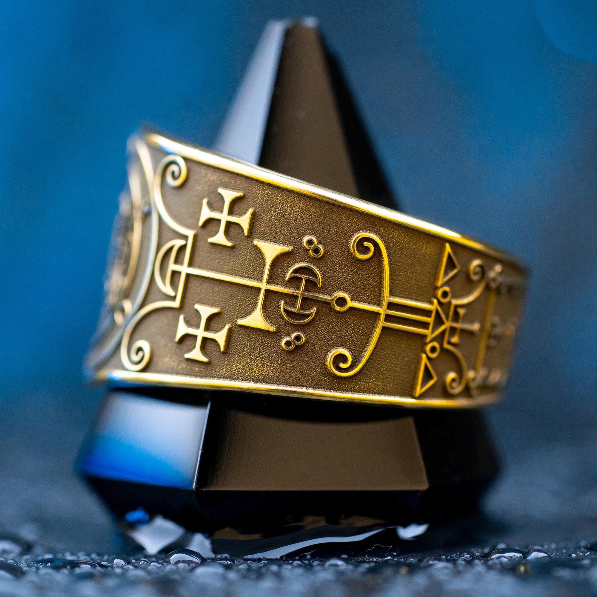 Orobas Seal Ring: Adjustable Brass Occult Ring