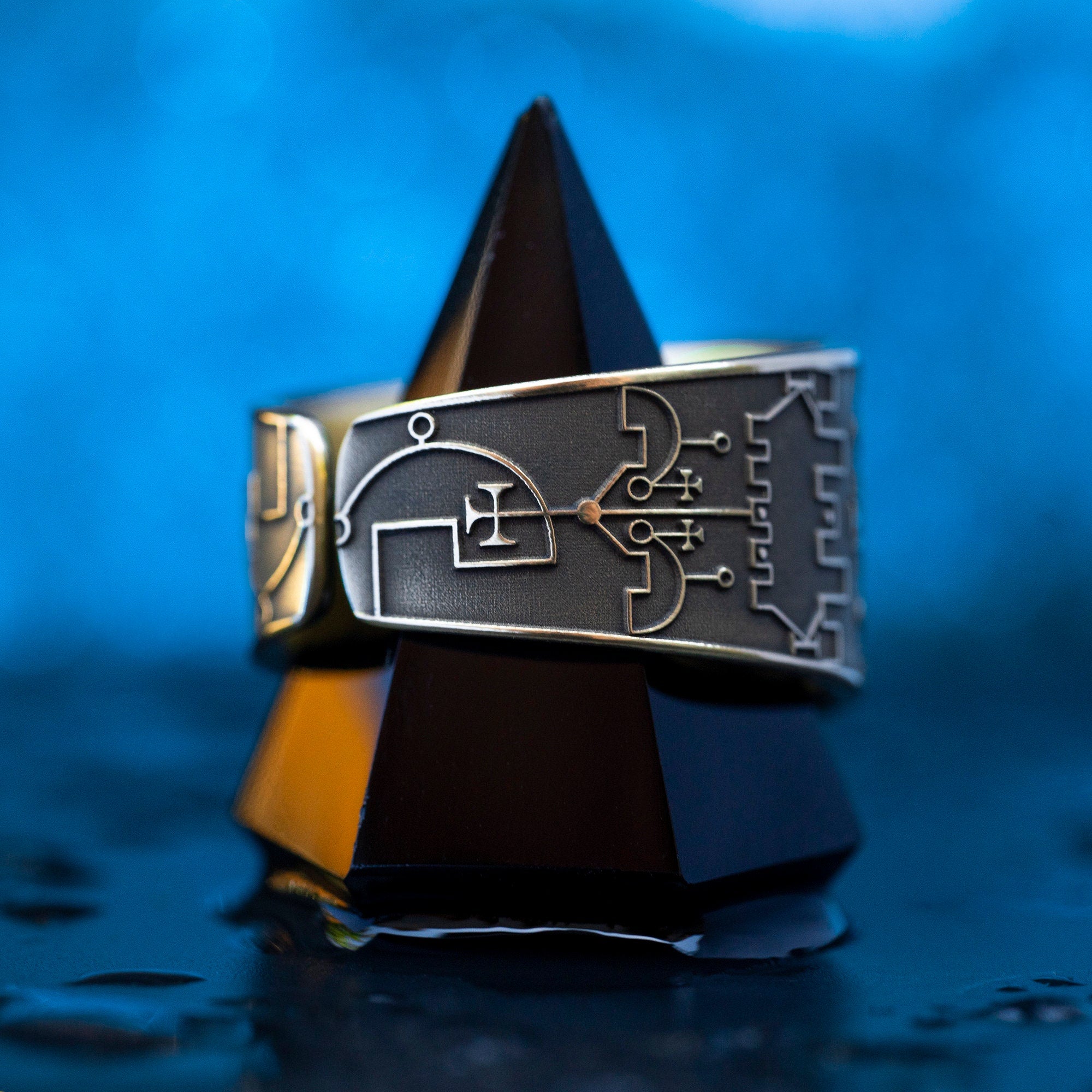 King Belial Divine Power of Demon occult adjustable ring Lesser Key of Solomon Seal sacred geometry kabbalah goetia magic